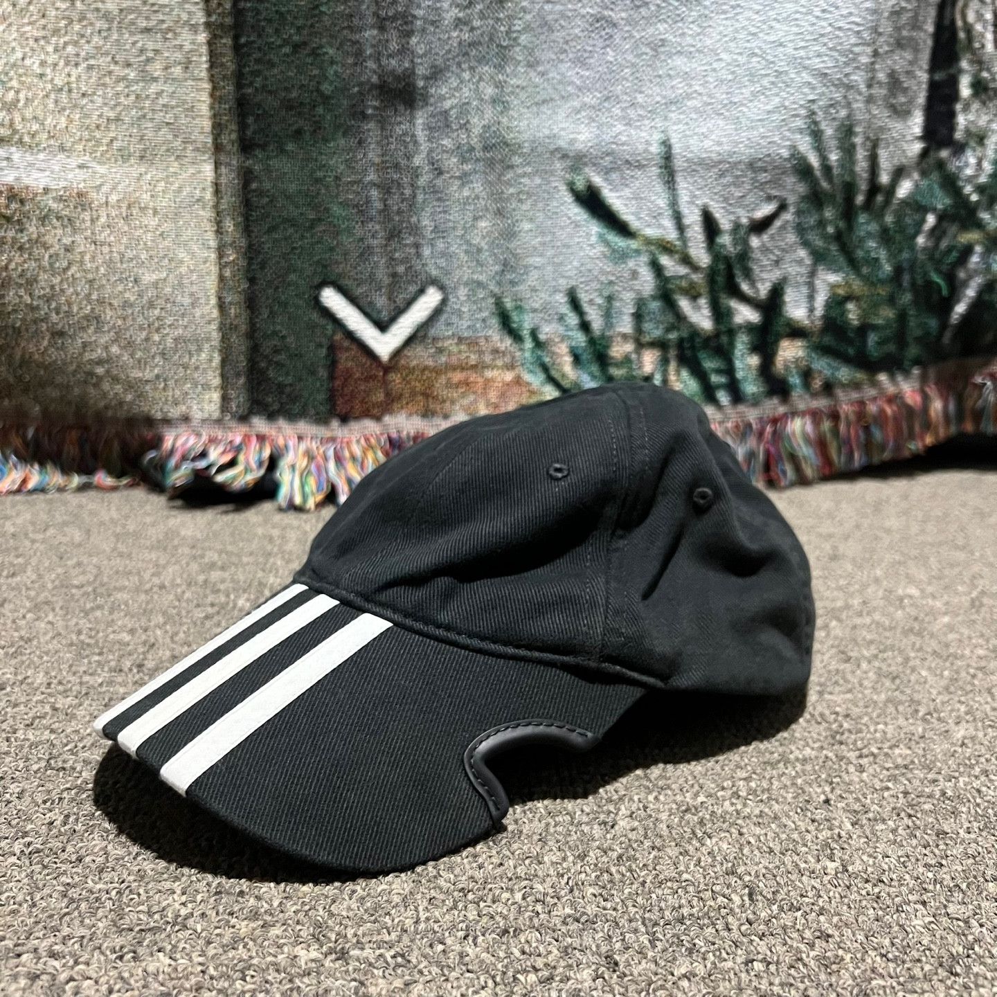 Adidas × Balenciaga Balenciaga Adidas Three Stripes Notch Cap Black Size ONE SIZE - 2 Thumbnail