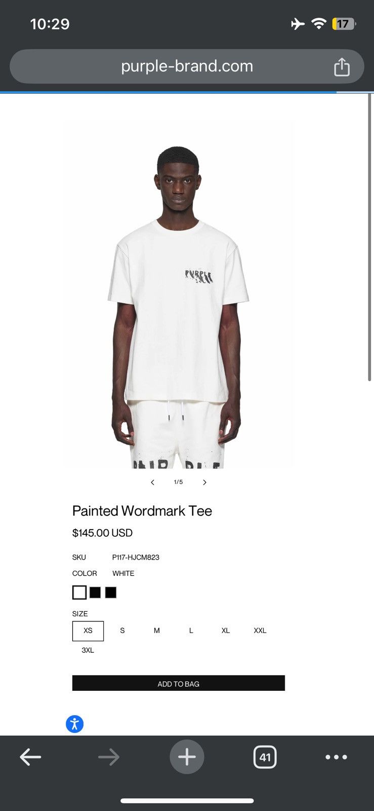 Purple Brand Painted Wordmark T-Shirt Size US M / EU 48-50 / 2 - 1 Thumbnail
