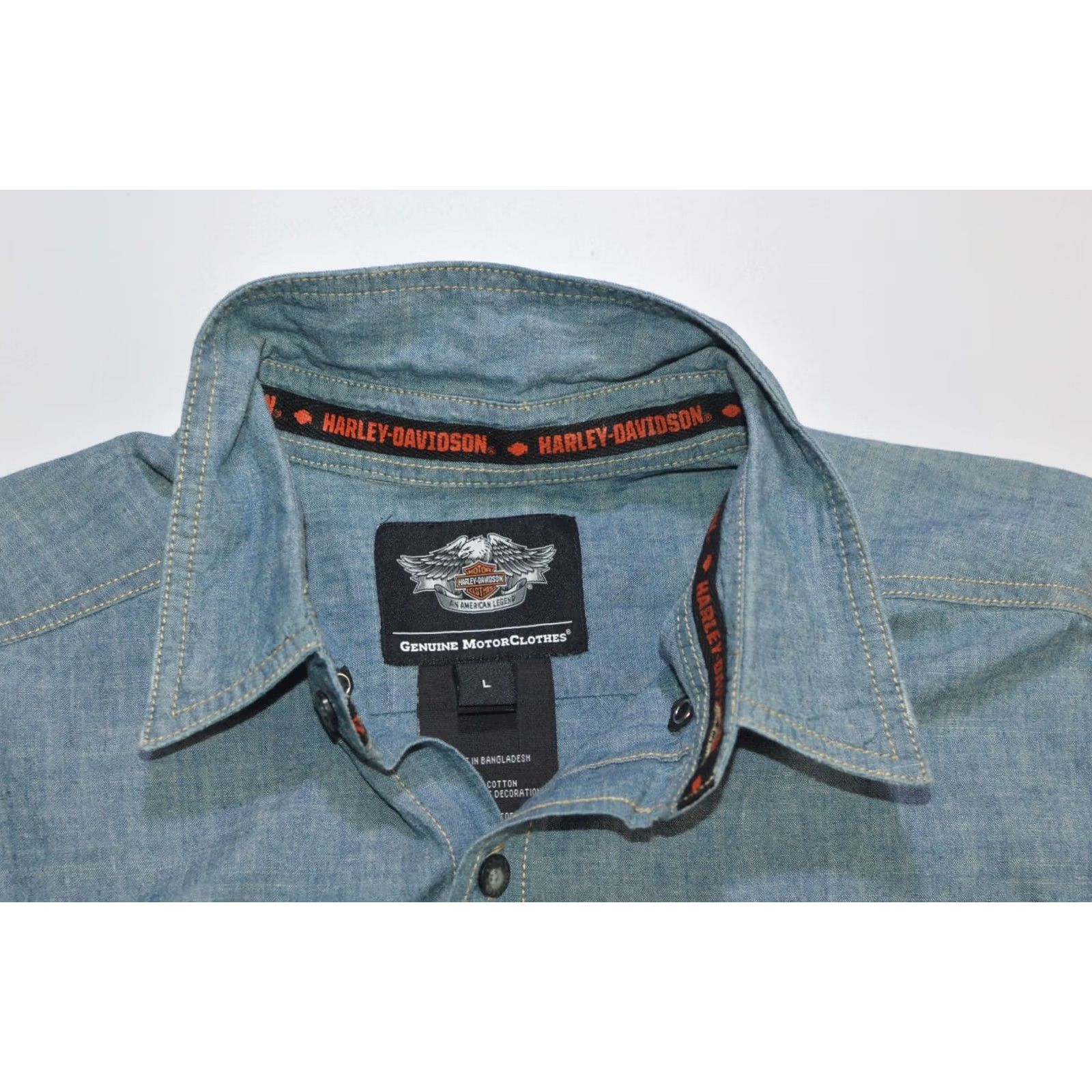 Harley Davidson Harley-Davidson Big Back Logo Chest Pocket Denim Vest Gilet L Mens Blue Cotton 100% Denim Pocket Vest Harley-Davidson Shirt? Size US L / EU 52-54 / 3 - 5 Thumbnail