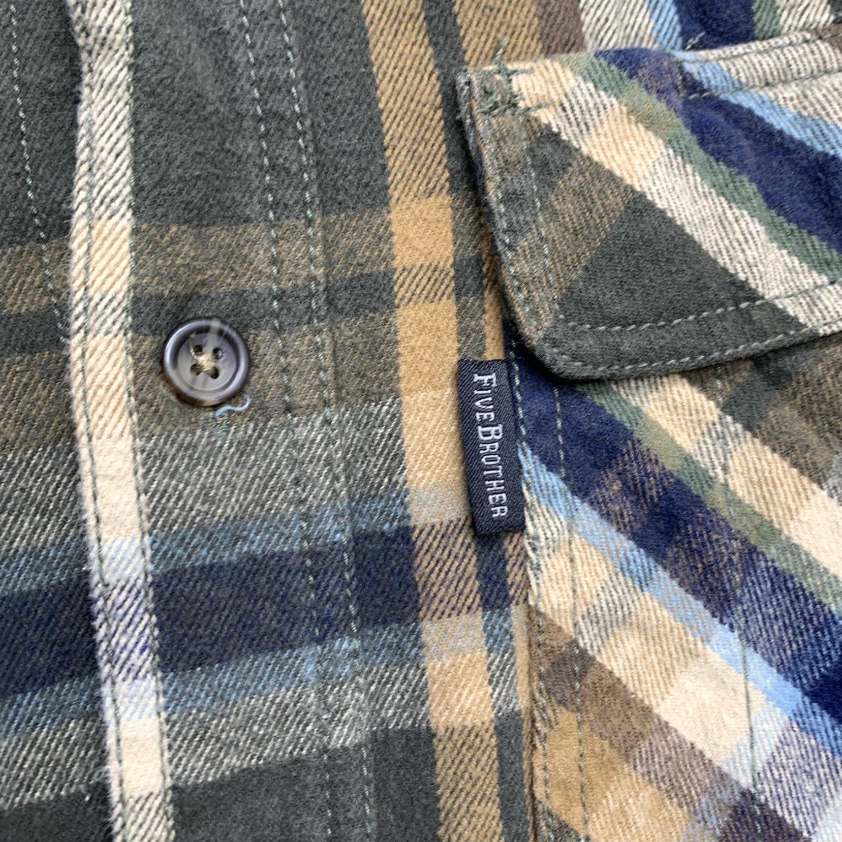 Vintage VINTAGE Five Brothers Flannel Shirt Mens XL Heavy Button-Up Workwear Green Plaid 90s 00s 2000s Casual/Work Mens XL Green Button-Up Shark? Size US XL / EU 56 / 4 - 6 Thumbnail