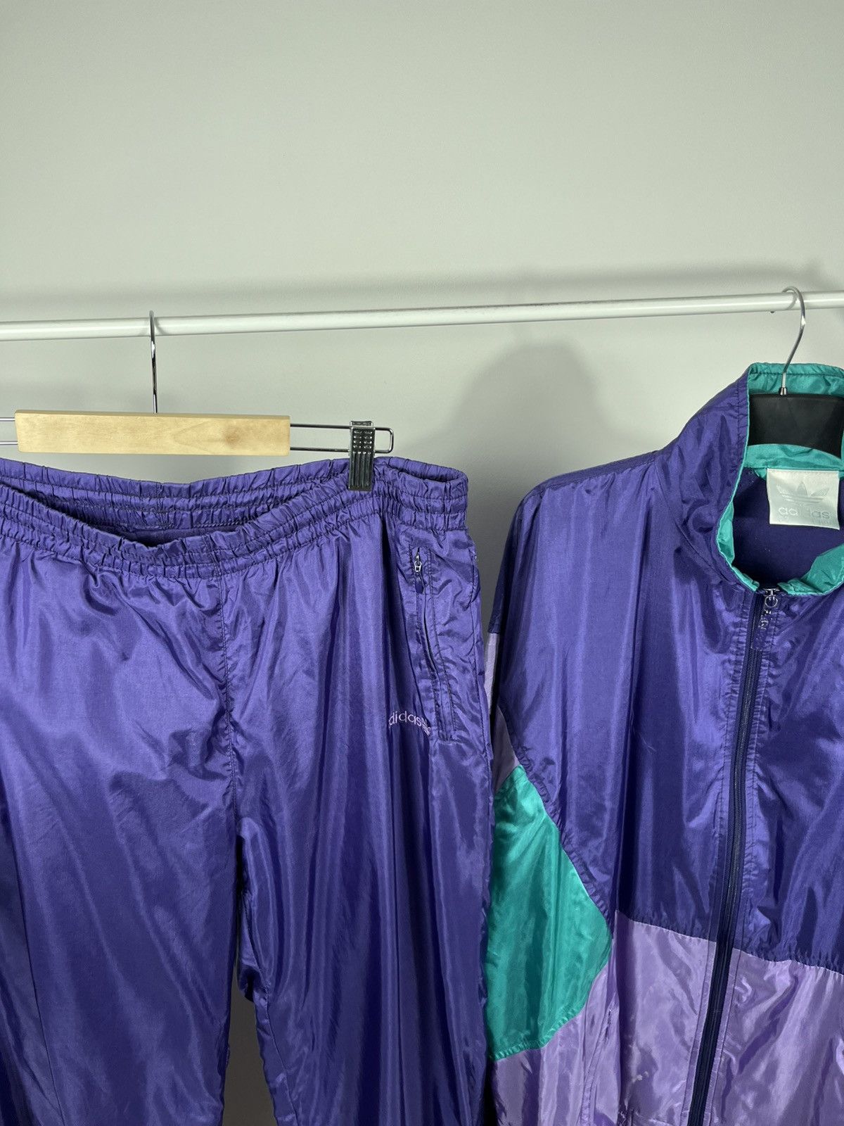 Adidas Vintage Adidas Purple Track Suit Windbreaker Jacket Pants Size US XL / EU 56 / 4 - 9 Thumbnail