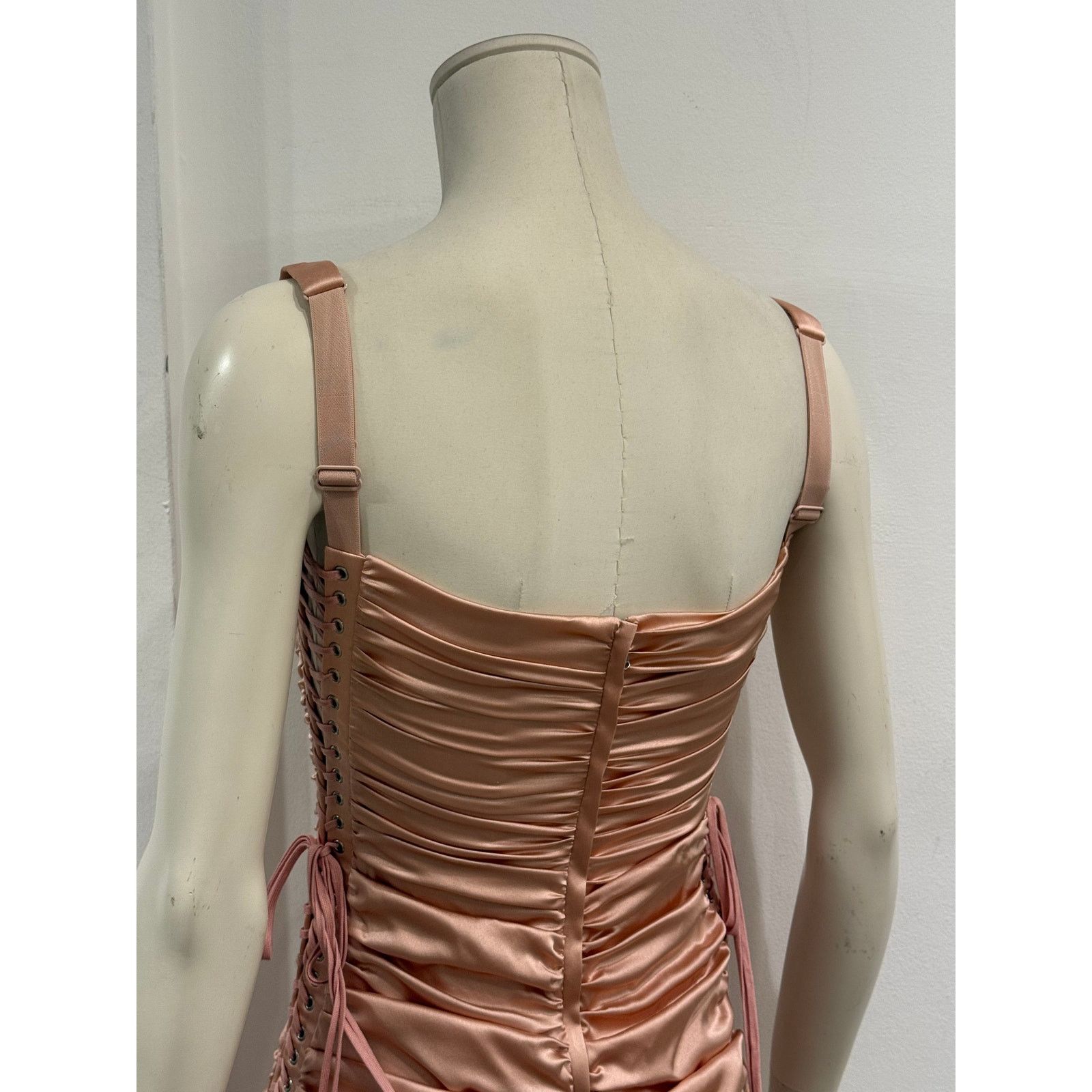 Dolce & Gabbana S/S2003 Dolce & Gabbana lace-up bondage ruched silk dress Size M / US 6-8 / IT 42-44 - 10 Thumbnail
