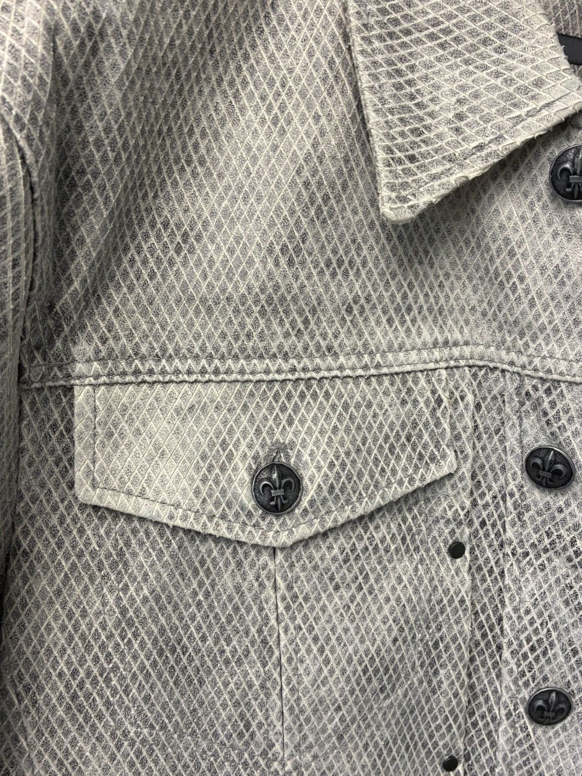 John Varvatos Snake Embossed Leather Trucker jacket EU 48 USA 38 Size US M / EU 48-50 / 2 - 15 Thumbnail
