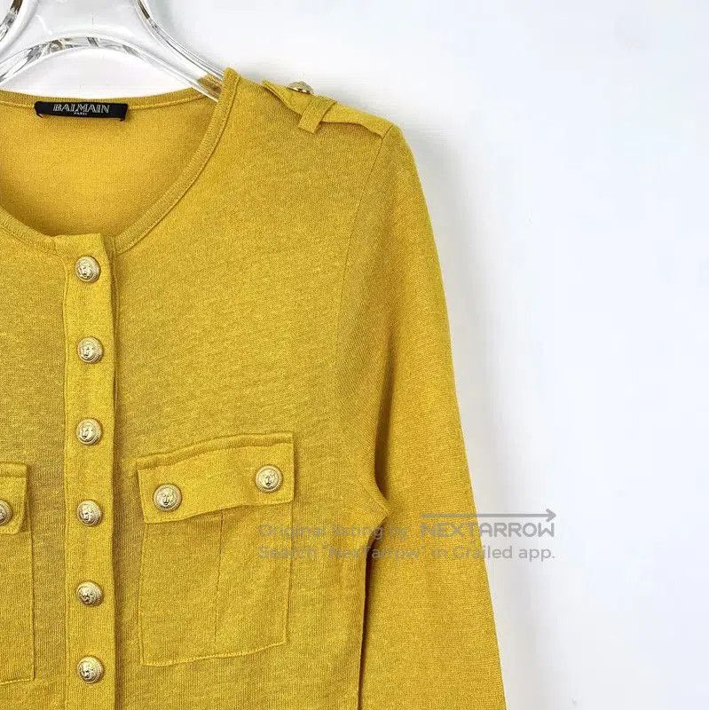 Balmain Balmain Yellow Wool Pullover Sweater for Women . Size XXS / US 00 / IT 34 - 3 Thumbnail