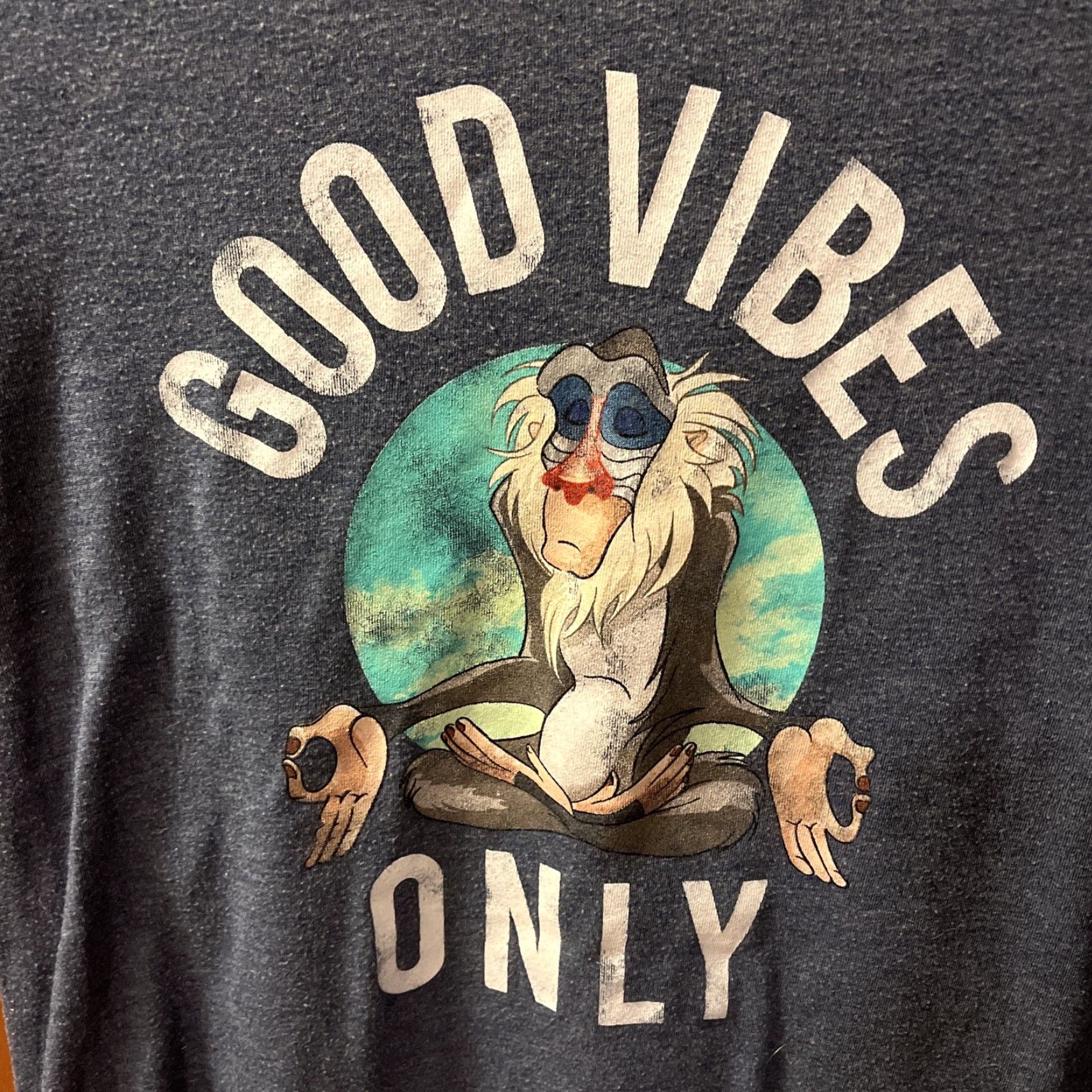 Disney Disney Heather Blue Good Vibes Only adult S women’s shirt Rafiki Lion King Size S / US 4 / IT 40 - 2 Thumbnail