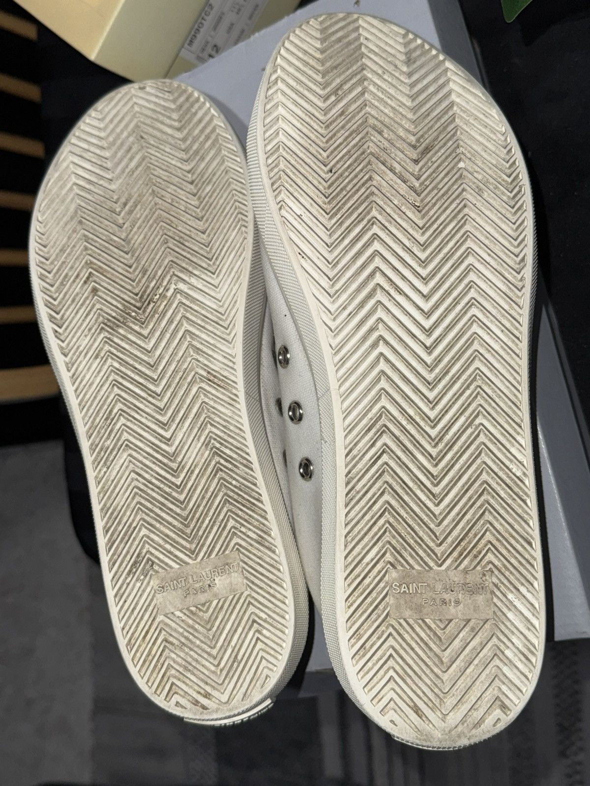Saint Laurent Paris Saint Laurent Distressed Malibu Optic Canvas Sneaker Size US 9 / EU 42 - 7 Thumbnail