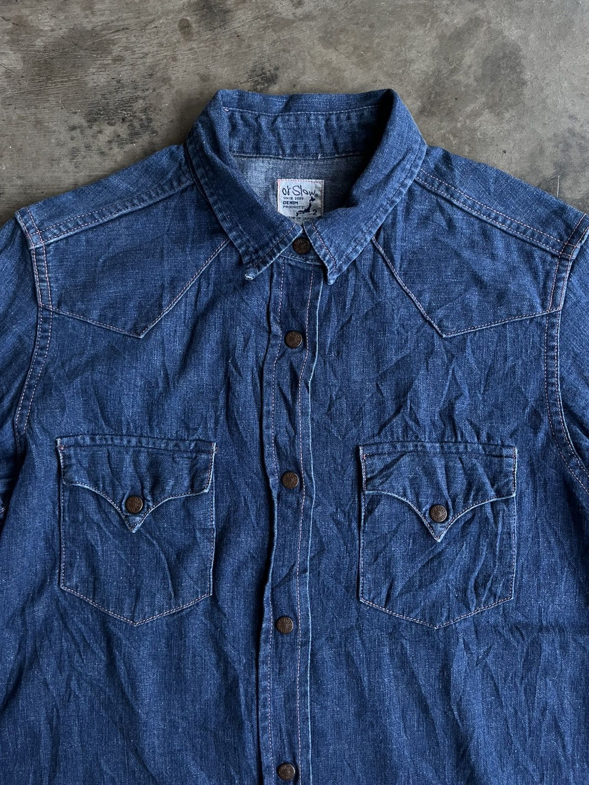 Orslow ORSLOW JAPANESE VINTAGE DENIM BUTTON SHIRTS Size US M / EU 48-50 / 2 - 3 Thumbnail