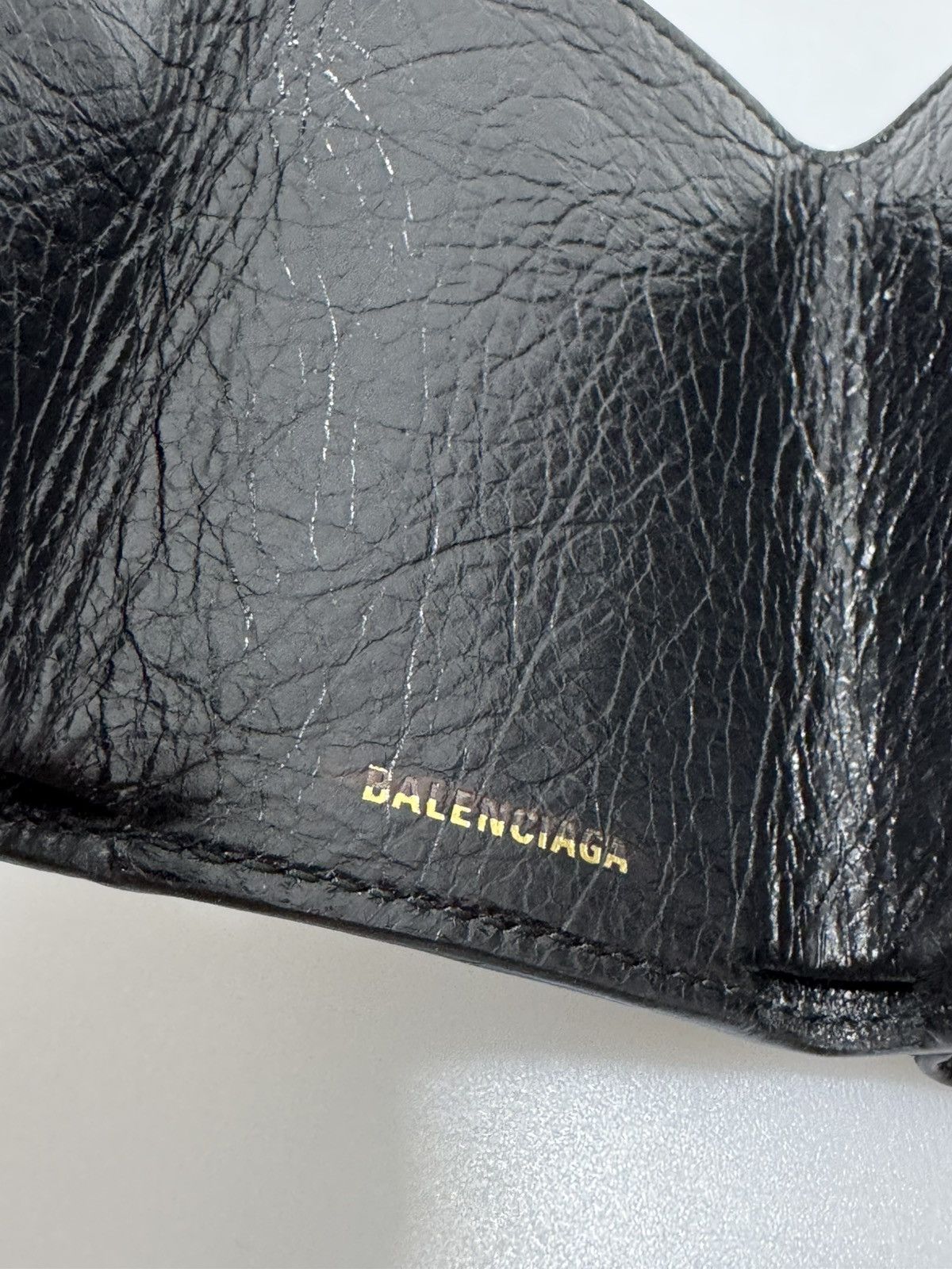 Balenciaga Balenciaga Graffiti Papier Flap Leather Mini Wallet Black Size ONE SIZE - 4 Thumbnail
