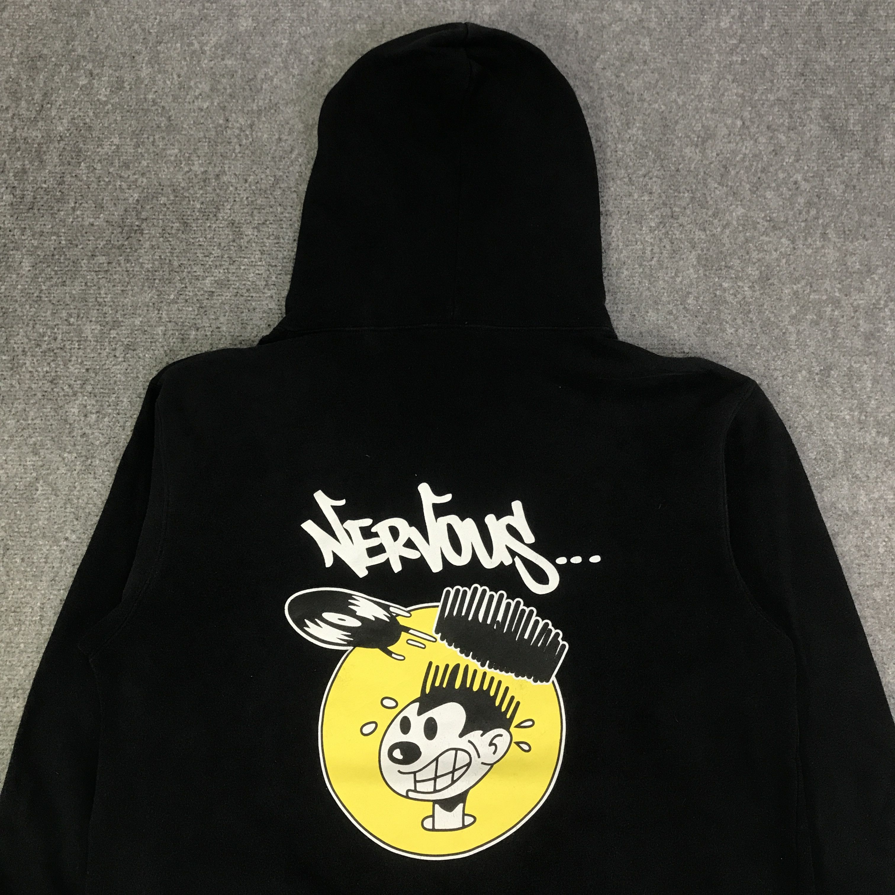 Japanese Brand Y2K NERVOUS RECORDS LABEL HOODIES K128B12 Size US M / EU 48-50 / 2 - 2 Thumbnail