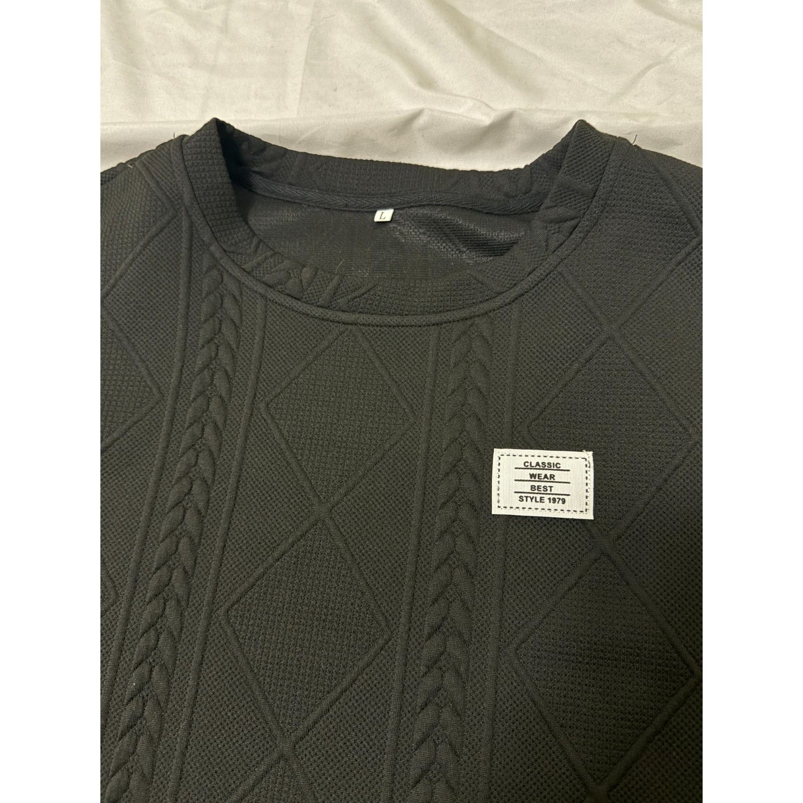 & Other Stories Black Cable Knit Long Sleeve Crewneck Sweater Large Size L / US 10 / IT 46 - 5 Thumbnail