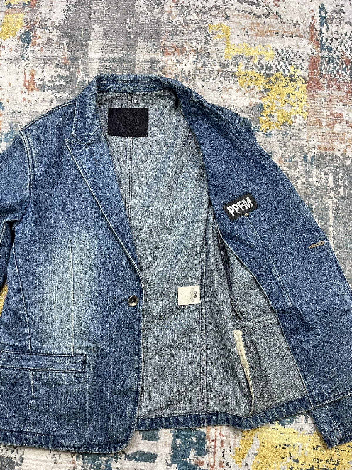 PPFM PPFM Distressed Denim Blazer Jackets Size US M / EU 48-50 / 2 - 5 Thumbnail