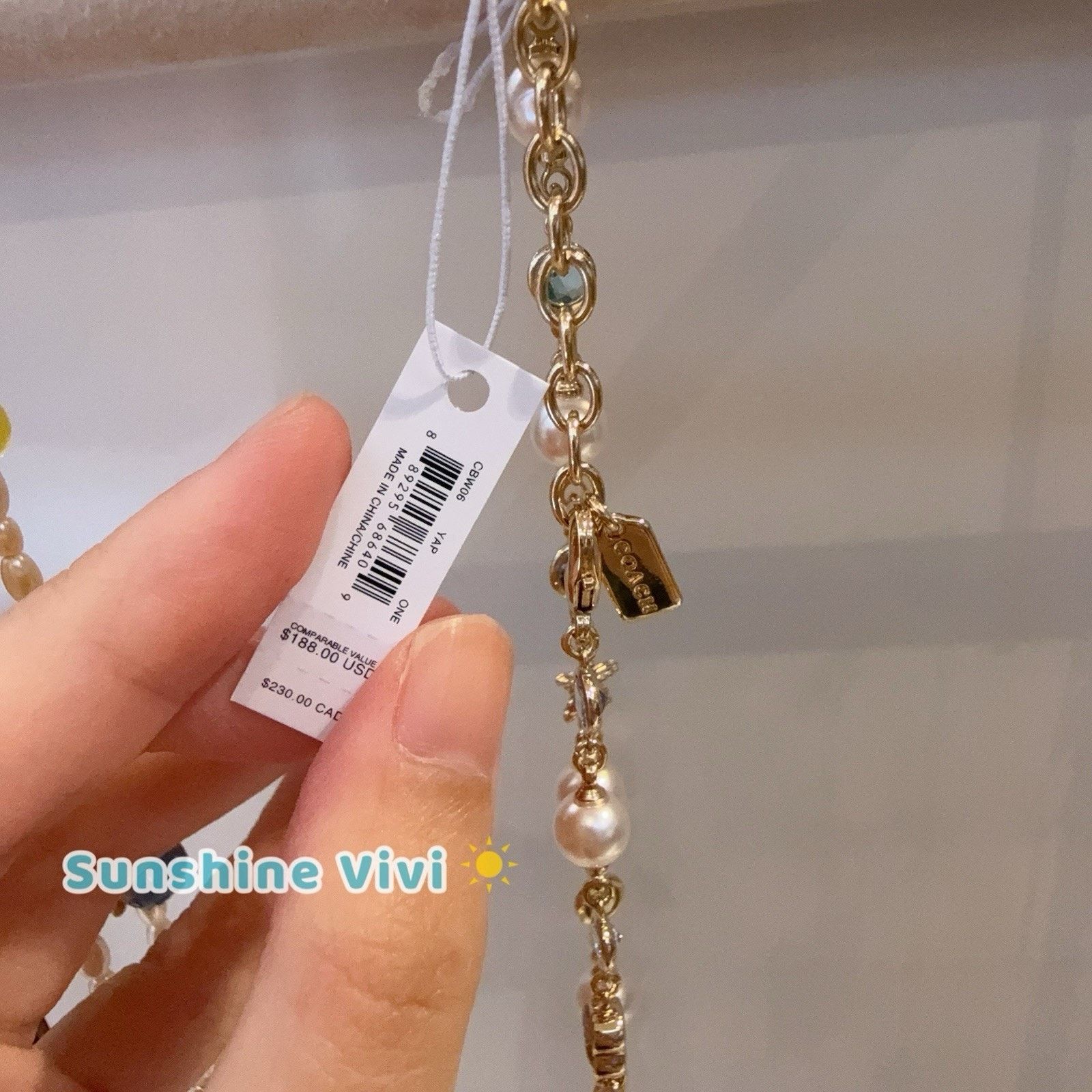 Coach NWT Coach Starfish Pearls Beads Necklace CBW06 Gold/Pearl Size ONE SIZE - 3 Thumbnail