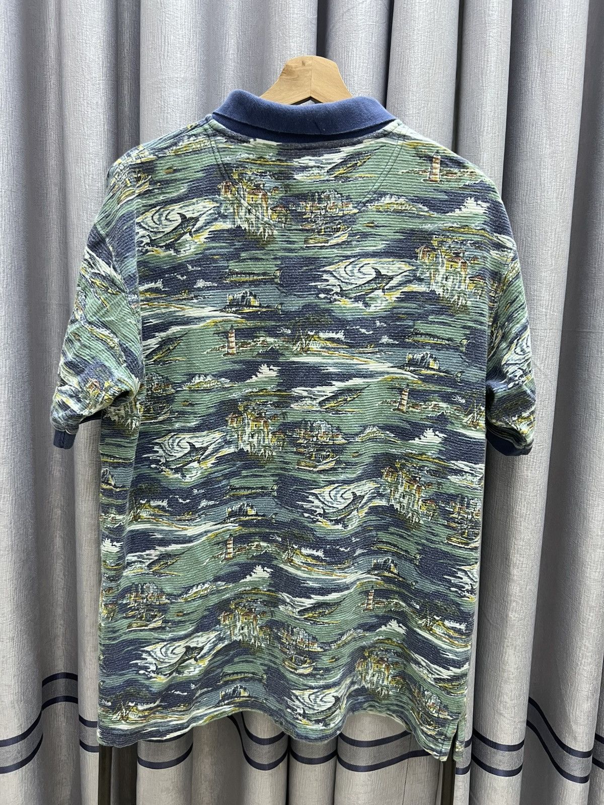 Ocean Pacific Vintage OP Ocean Pacific Surf Over Full Print Collar Tshirt Size US XL / EU 56 / 4 - 2 Thumbnail
