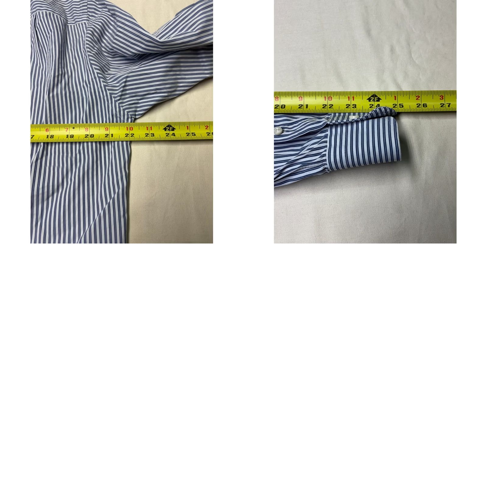 Ermenegildo Zegna Ermenegildo Zegna Dress Shirt Blue White Striped Herringbone 16 41 16 in Regular Mens Shirt Size 42R - 8 Thumbnail