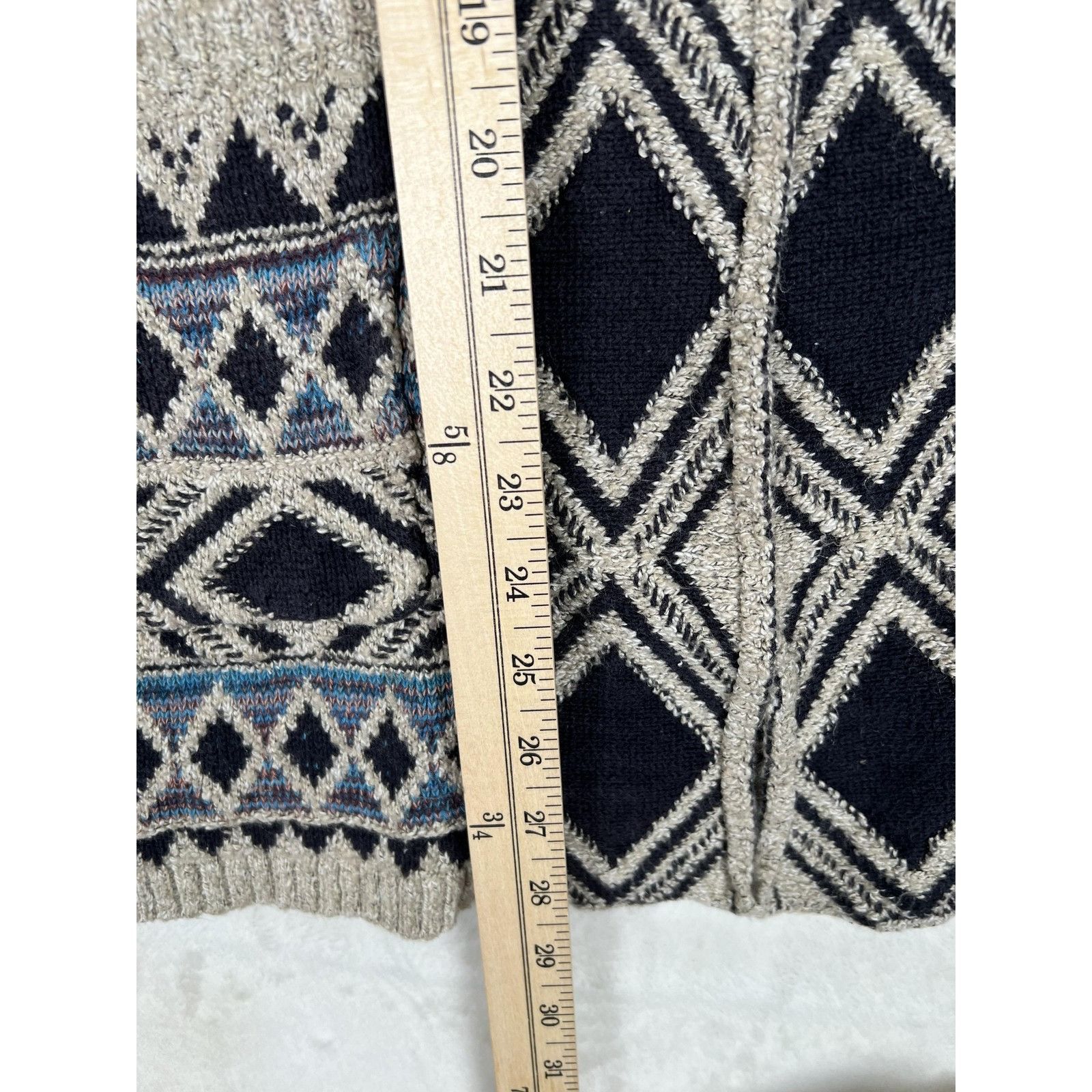 Lucky Brand Lucky Brand Sweater Womens XS/S Beige Blue Open Front Cardig Size XS / US 0-2 / IT 36-38 - 5 Thumbnail