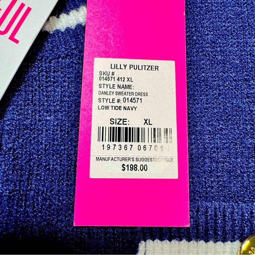 Lilly Pulitzer NWT New $198 Lilly Pulitzer Danley Sweater Navy Knit Dress Size XL / US 12-14 / IT 48-50 - 7 Thumbnail