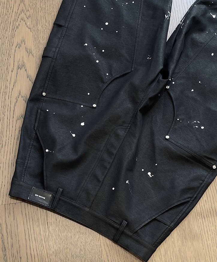 Japanese Brand × Vintage Avant garde reverse front multi pocket faux leather pants Size US 34 / EU 50 - 6 Thumbnail