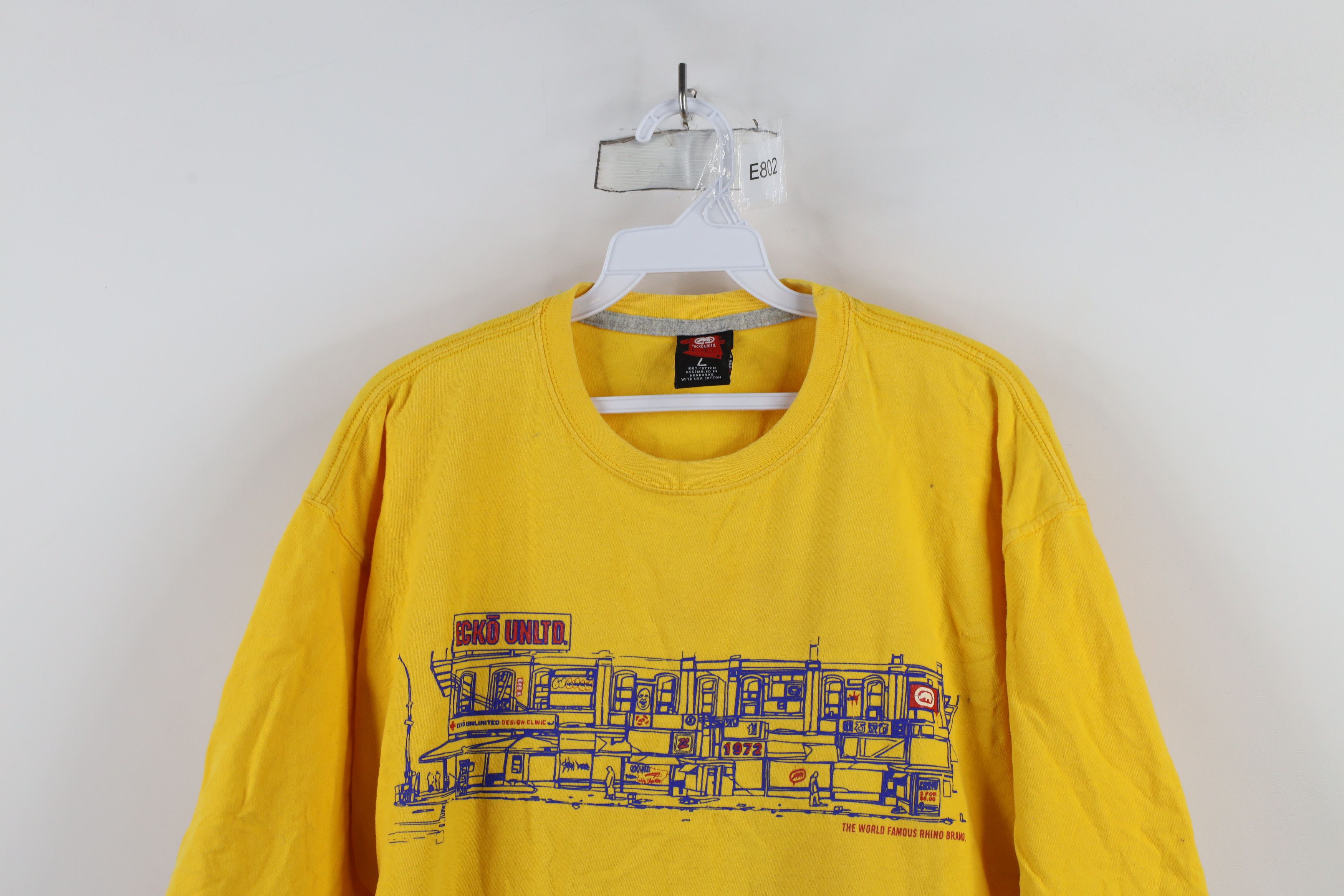 Ecko Unltd. × Vintage Vintage 90s Y2K Ecko Spell Out Baggy Fit T-Shirt Yellow Size US L / EU 52-54 / 3 - 2 Thumbnail