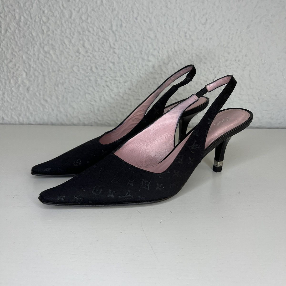 Louis Vuitton Louis Vuitton Heels Black Monogram Leather Classic Shoes Size US 5.5 / IT 35.5 - 1 Thumbnail