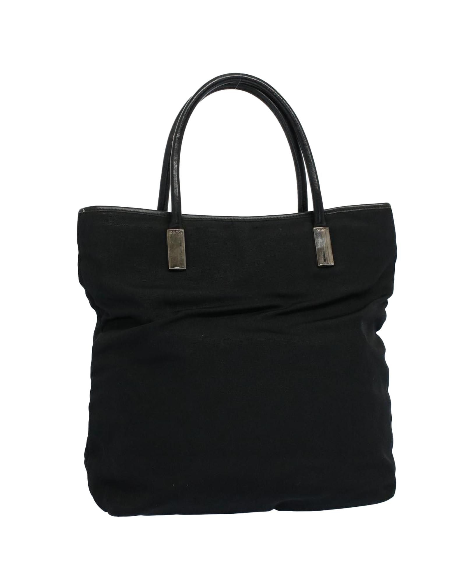 image of Gucci Black Canvas Tote Bag With Minimalist Style, Women's