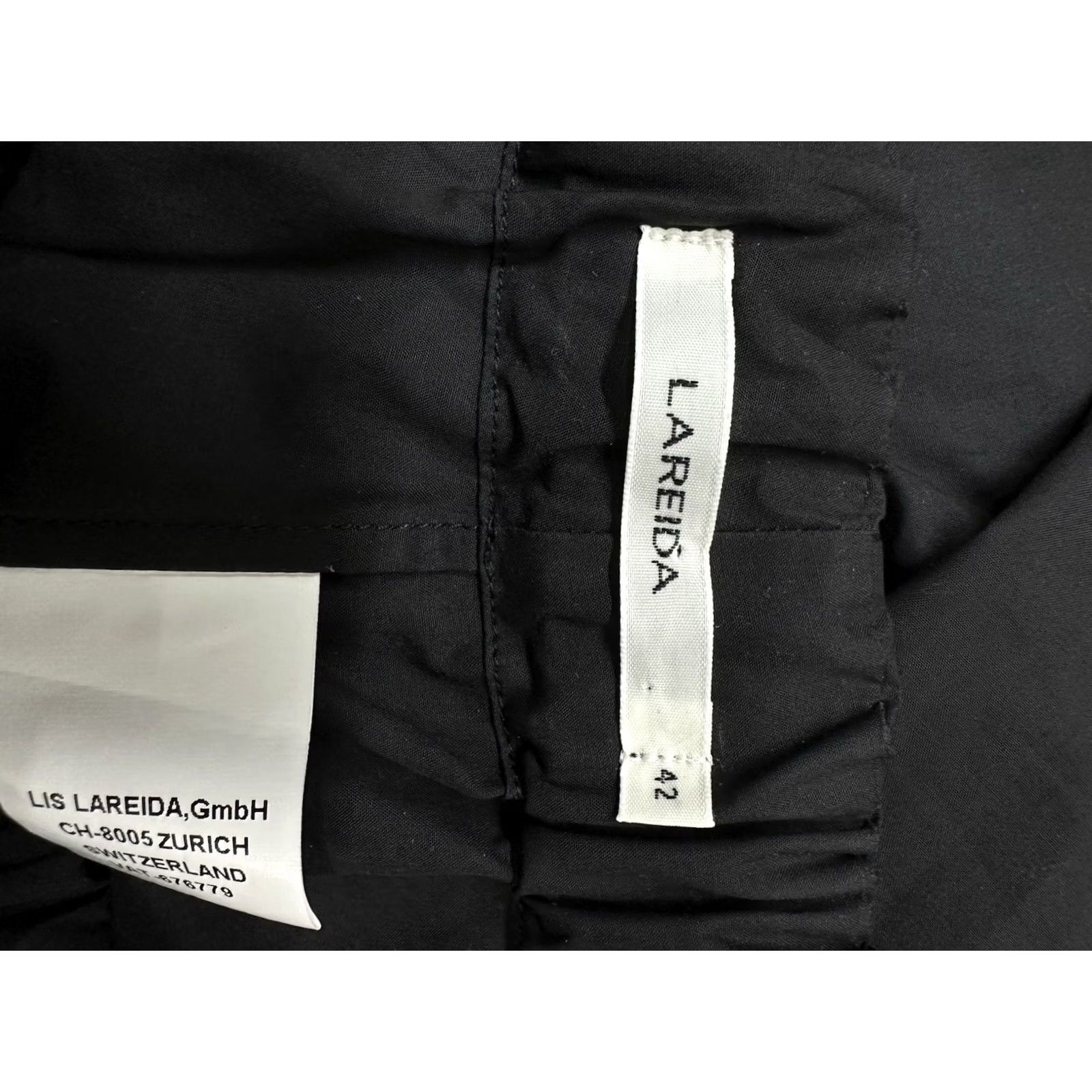 Vintage LIS LAREIDA Leo 172 Black Cotton Relaxed Wide-Leg Cropped Pants Women’s 42 (30”) Size 30" / US 8 / IT 44 - 4 Thumbnail