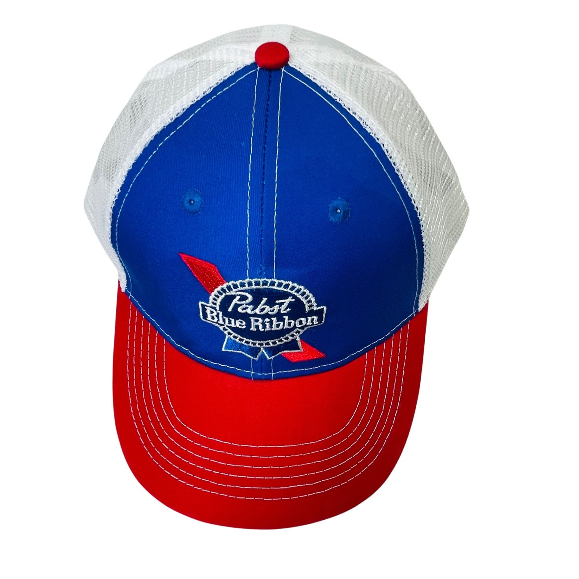 Pabst Blue Ribbon Pabst Blue Ribbon Mesh Trucker Hat Red White & Blue Adjustab Size ONE SIZE - 6 Thumbnail