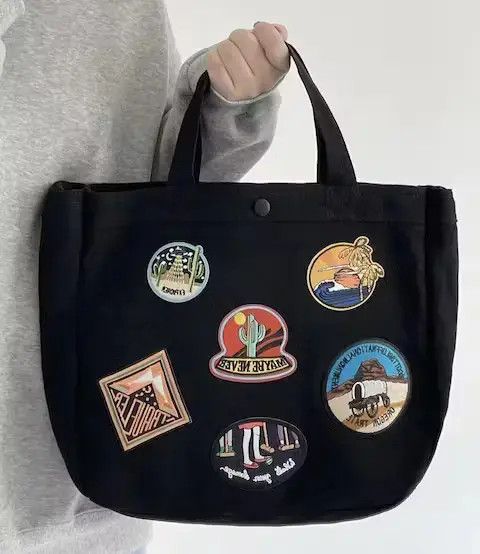 Handmade × Individualized Shirts × Japanese Brand Fashion y2k patches canvas shoulder messenger bag vintage Size ONE SIZE - 3 Thumbnail