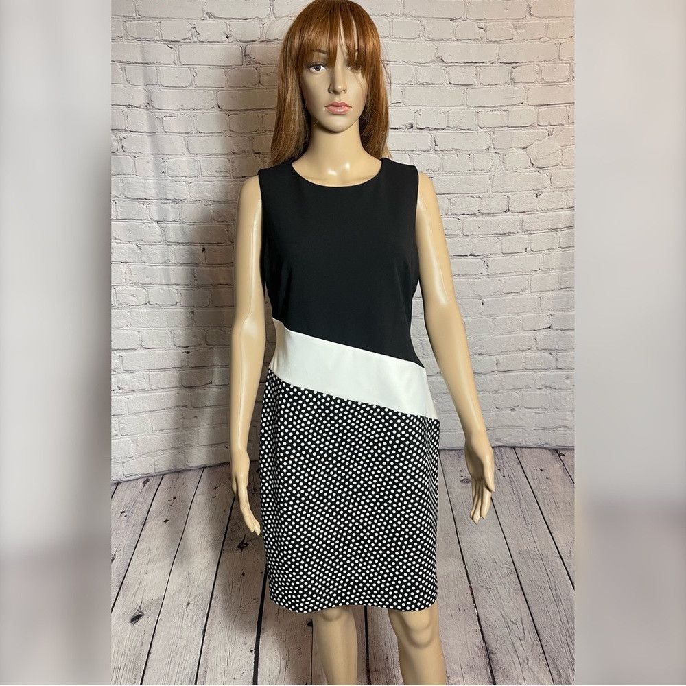 Tommy Hilfiger NWT New $129 Tommy Hilfiger Sleeveless Black White Dress Si Size M / US 6-8 / IT 42-44 - 1 Thumbnail