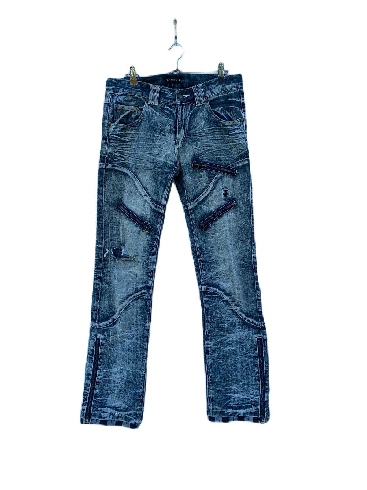 If Six Was Nine × LOWBOX × Le Grande Bleu (L.G.B.) JAPAN BRAND LOWBOX BONDAGE DESIGN FLARE LEG OPENING Size US 30 / EU 46 - 1 Thumbnail