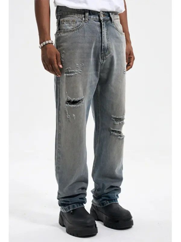 Jean VIBE y2k damaged ripped faded hiphop jeans Size US 30 / EU 46 - 8 Thumbnail