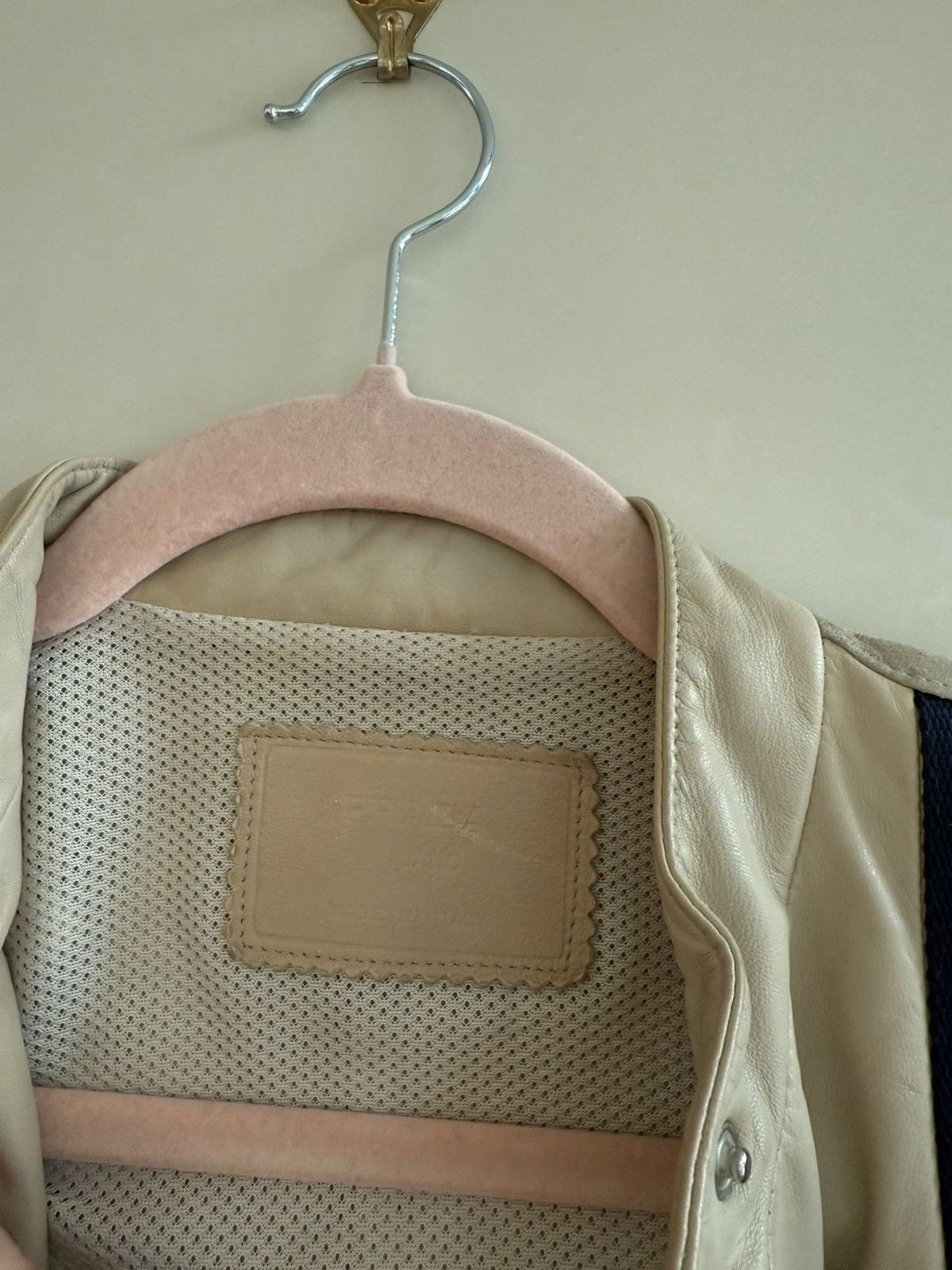 Prada PRADA Sport Linea Rossa Cream Leather Moto Jacket Size XS / US 0-2 / IT 36-38 - 8 Thumbnail