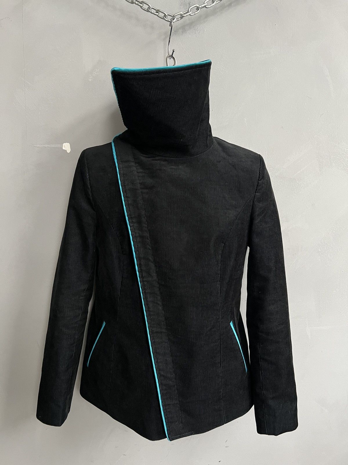 Hysteric Glamour Velvet y2k asymmetrical biker black rick owens style jacket Size US S / EU 44-46 / 1 - 1 Thumbnail