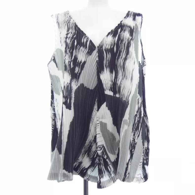 Issey Miyake Issey Miyake Ink-wash pleated sleeveless top Size M / US 6-8 / IT 42-44 - 1 Thumbnail