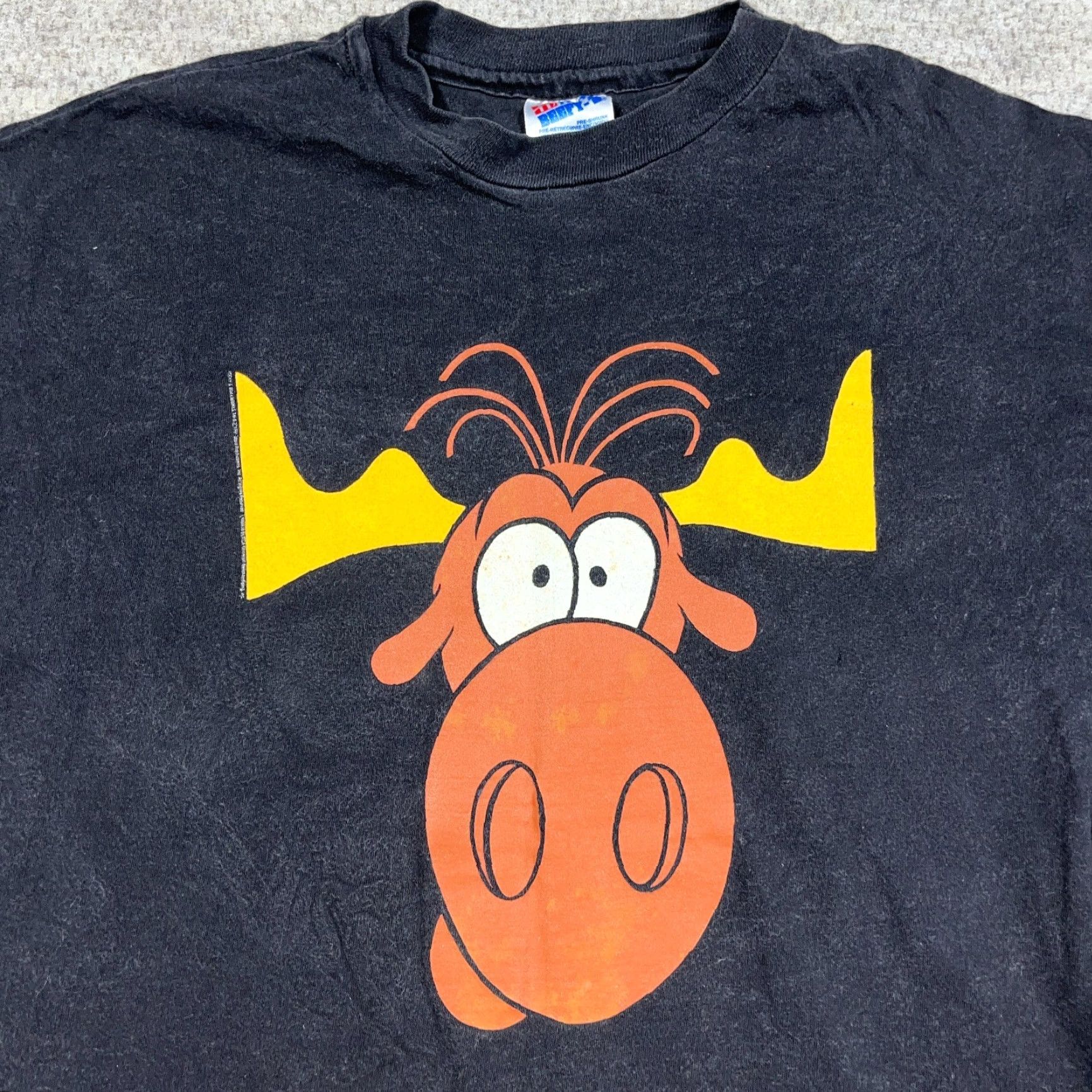 Hanes VINTAGE Hanes Rocky Bullwinkle Taco Bell Shirt Men XL Black Faded 90s Grunge Promo Logo Tee Shirt Size US XL / EU 56 / 4 - 4 Thumbnail
