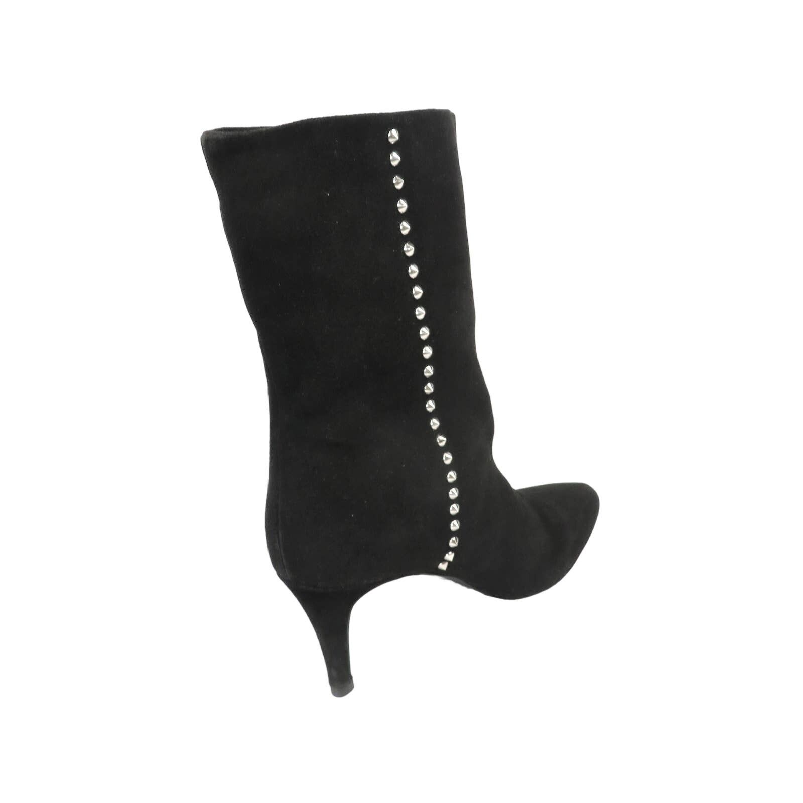 Zara ZARA New Black Split Suede Studded Heeled Ankle Boots Size US 9 / IT 39 - 6 Thumbnail
