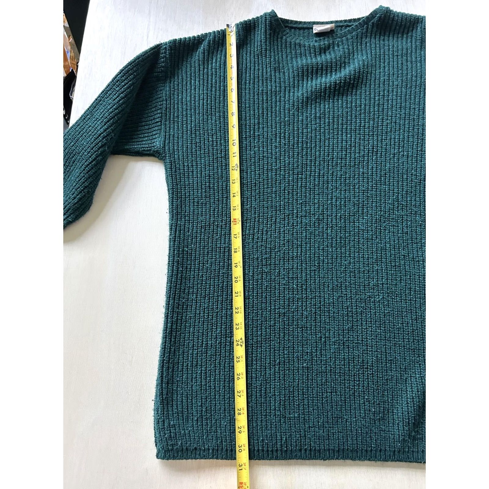 Vintage Huntington Ridge Sweater Mens Medium Green Solid Crewneck Knit Pullover Made USA Size US M / EU 48-50 / 2 - 4 Thumbnail