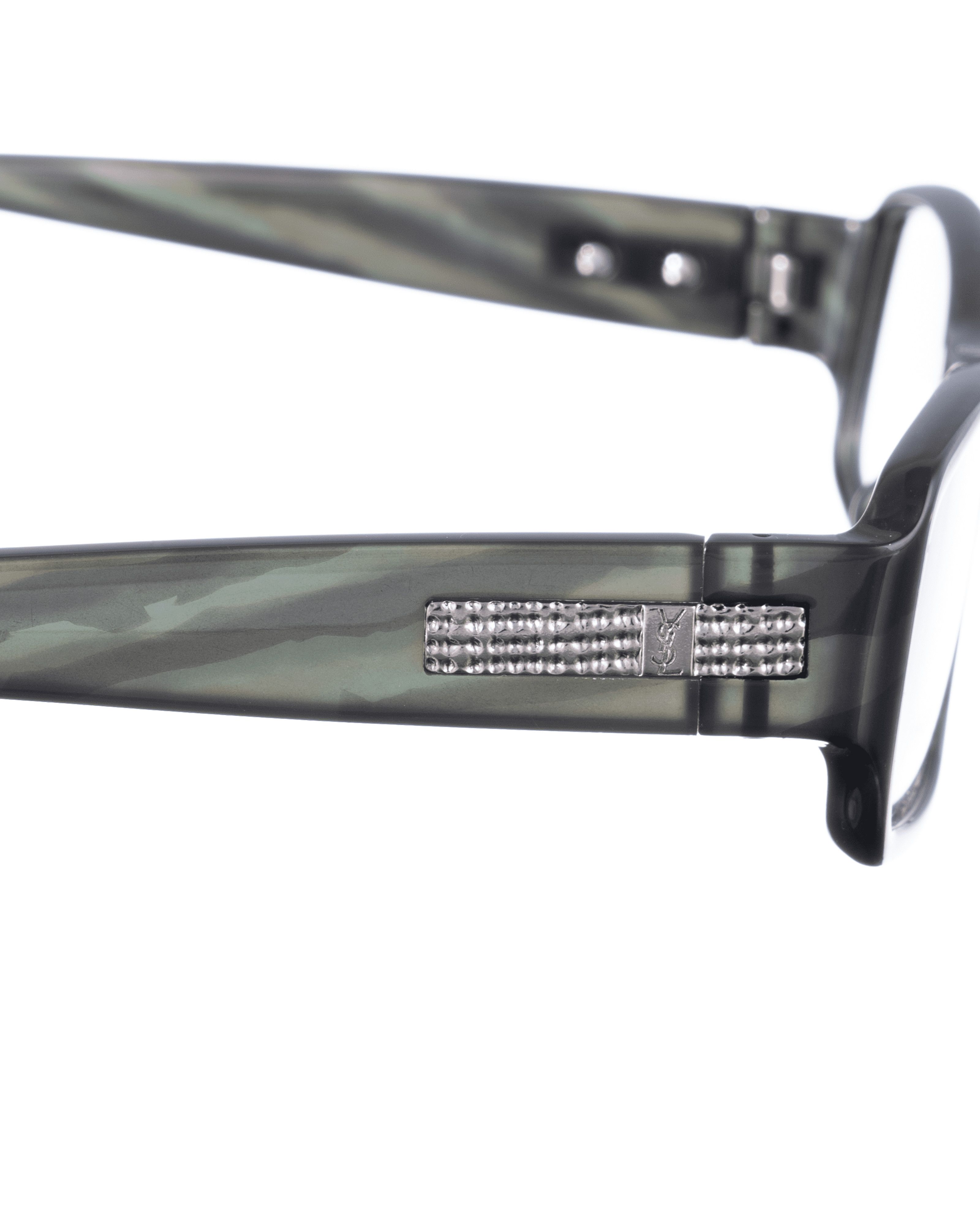 Yves Saint Laurent Yves Saint Laurent 00s Black with Green Plastic Glasses Size ONE SIZE - 3 Thumbnail