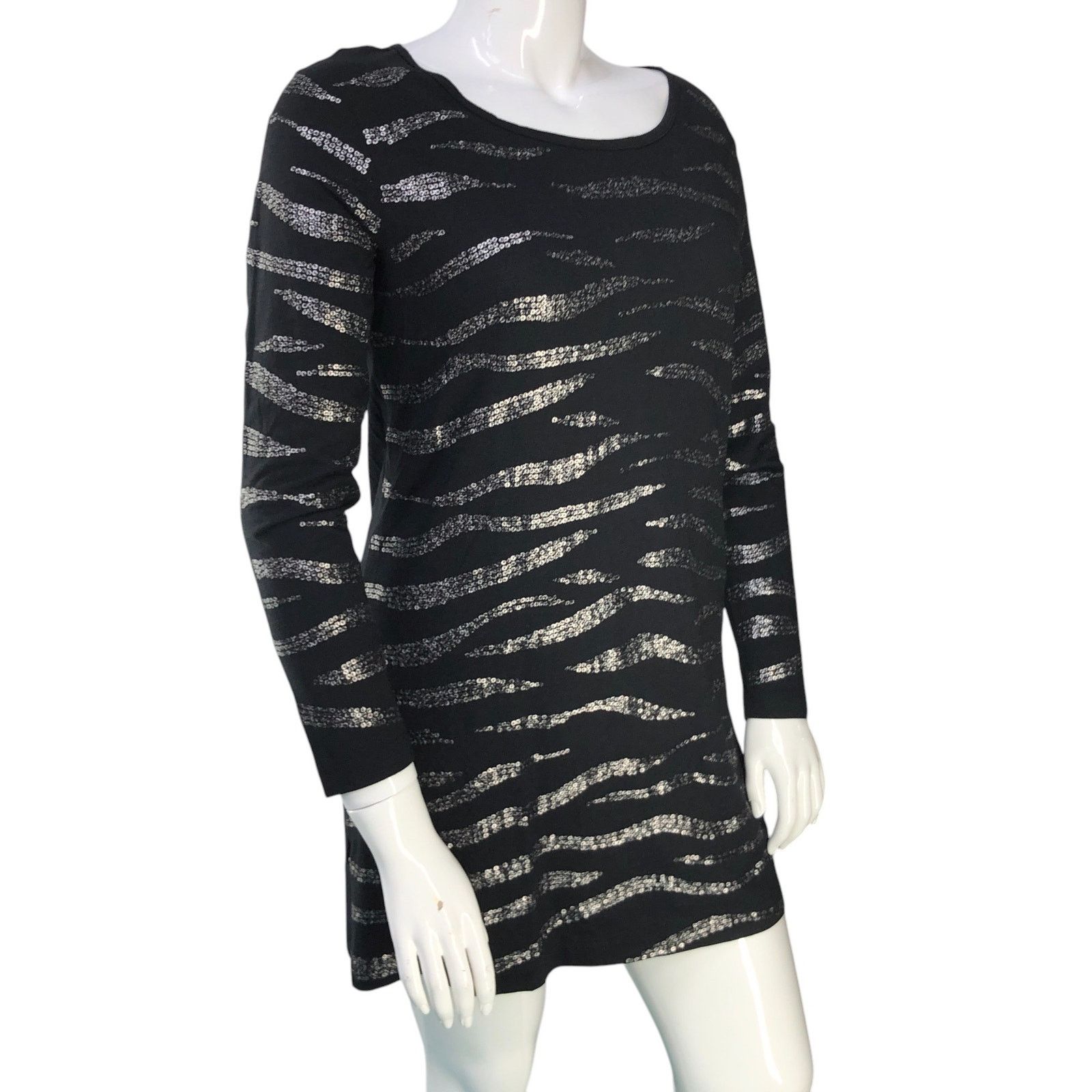 Vass Joan Vass Size 2 US 12/14 Tunic Top Animal Pattern Sequin Size XL / US 12-14 / IT 48-50 - 10 Thumbnail