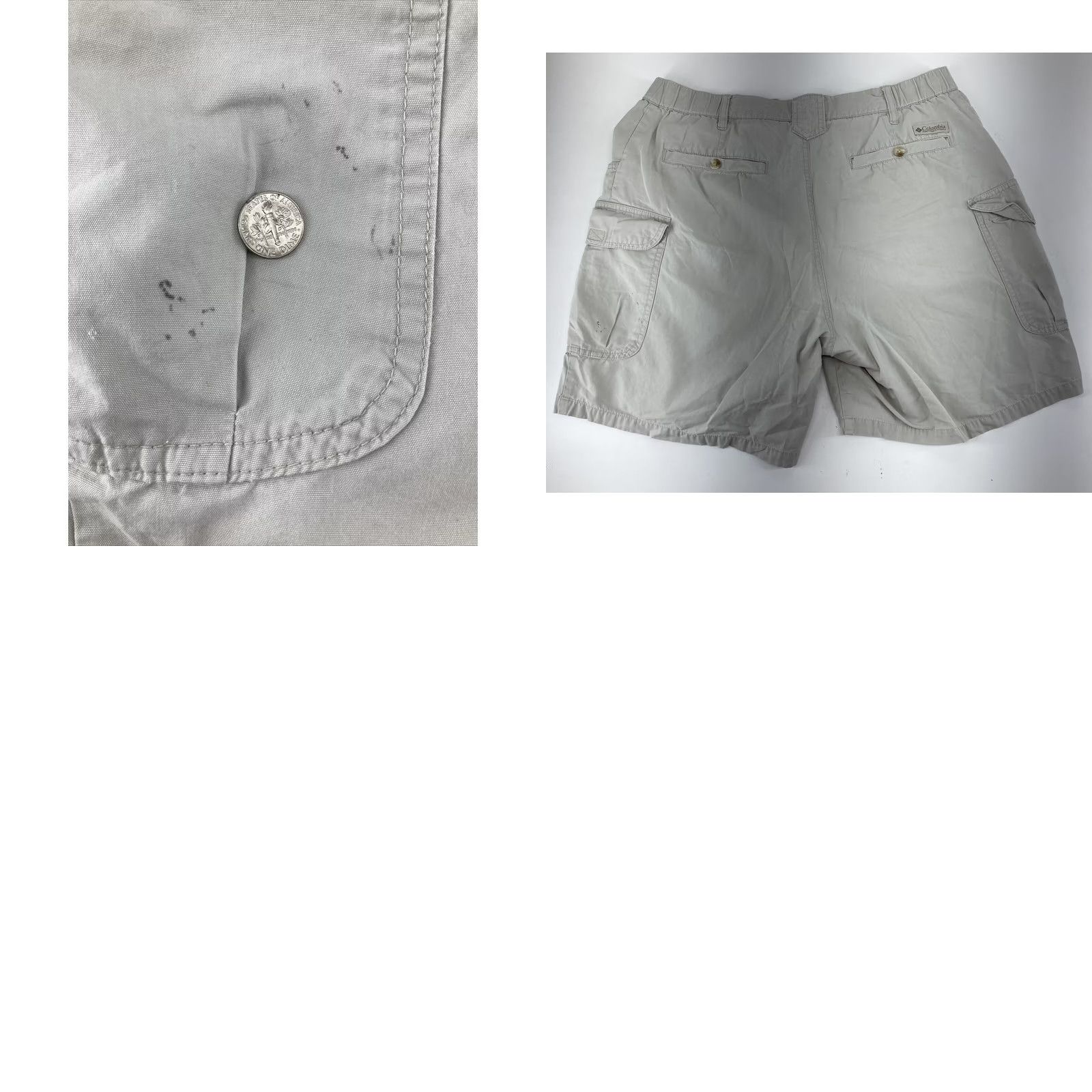 Vintage Columbia Men Cargo Shorts Light Weight Size 38 Beige Regular Inseam 10in Casual Cotton Front Flat Front Belt Loops Pocket Cargo Summer Fall Spring Size US 36 / EU 52 - 8 Thumbnail