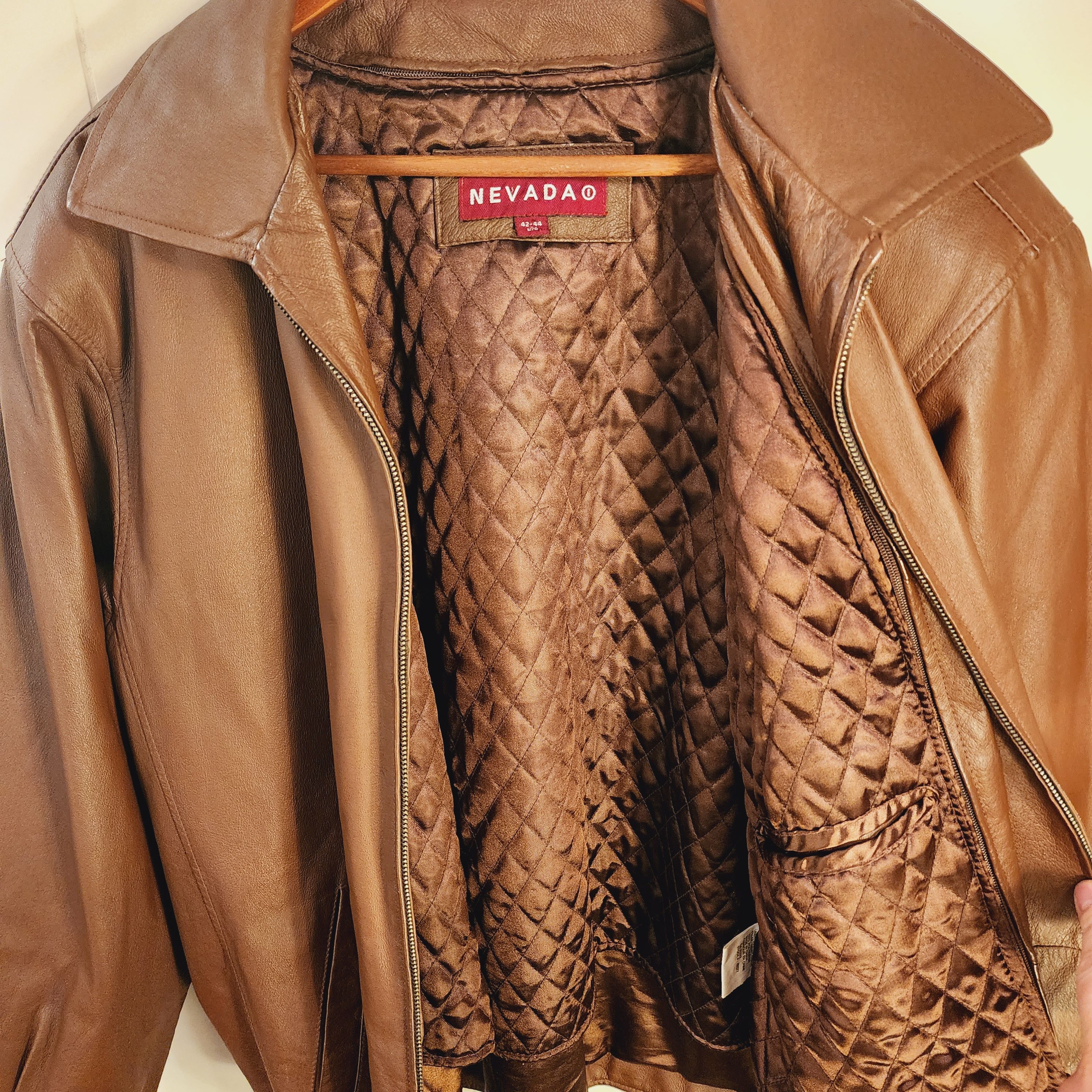 Japanese Brand × Vintage Vintage Nevada Brown Leather Jacket Quilted Liner Size US L / EU 52-54 / 3 - 2 Thumbnail