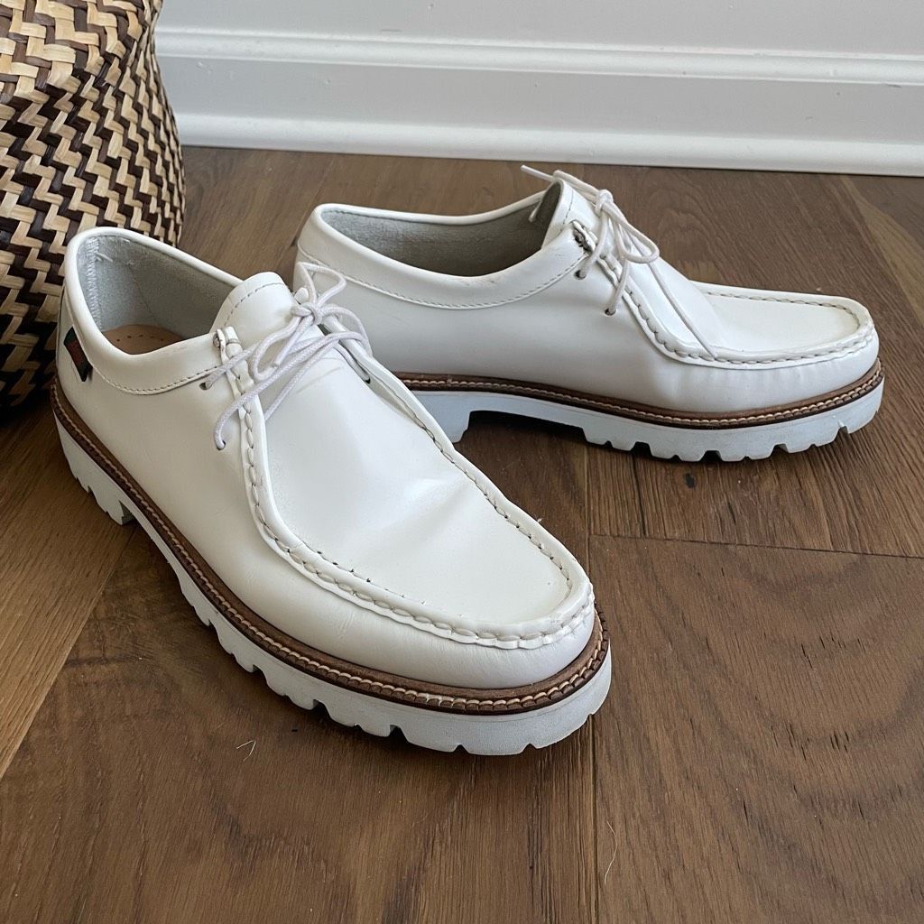 Bass Bass Wallace White Leather Ranger Super Lug Moc Shoe Oxford Size US 9 / IT 39 - 2 Thumbnail