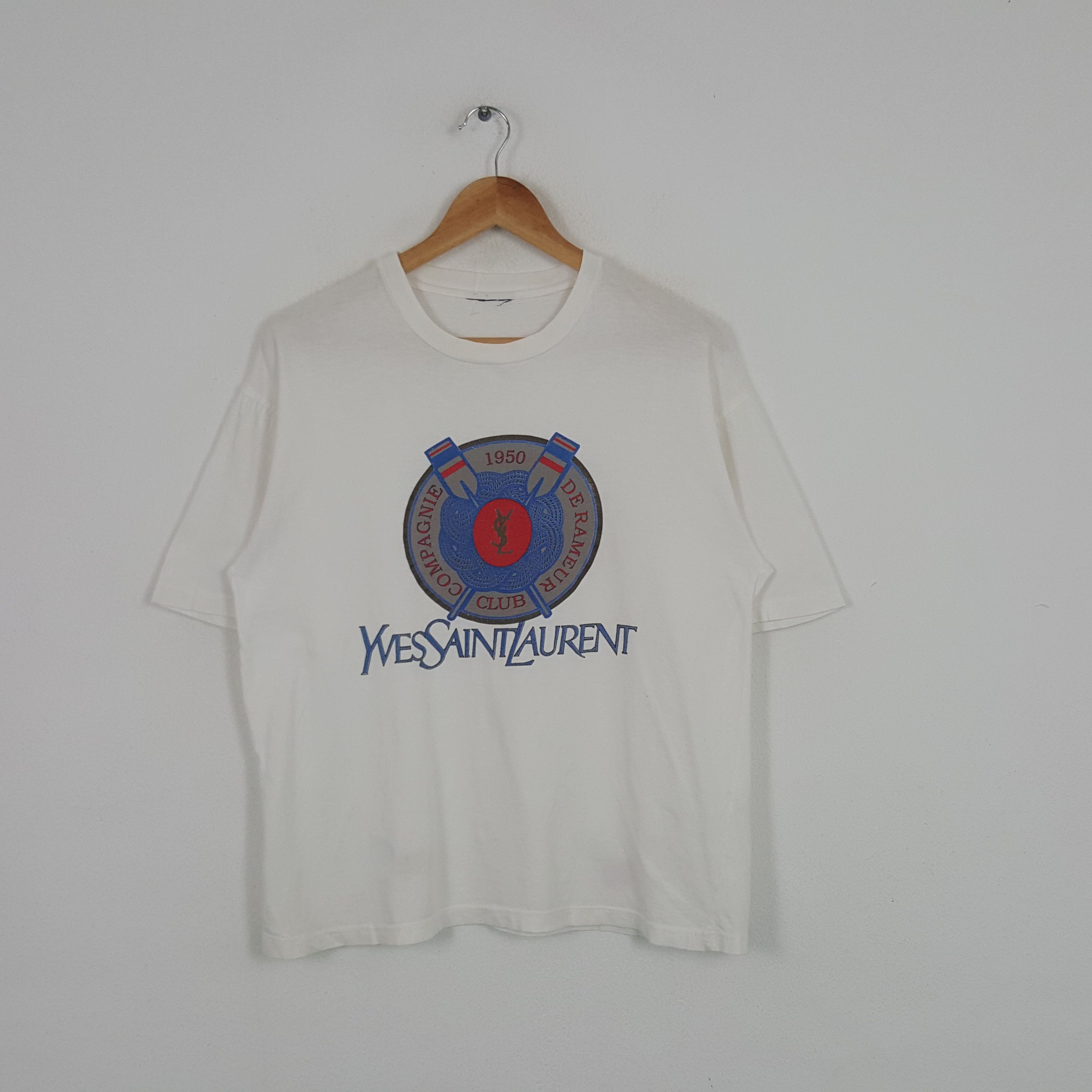 Vintage × Yves Saint Laurent Vintage Yves Saint Laurent Italian Brand Tshirt Size US L / EU 52-54 / 3 - 1 Thumbnail