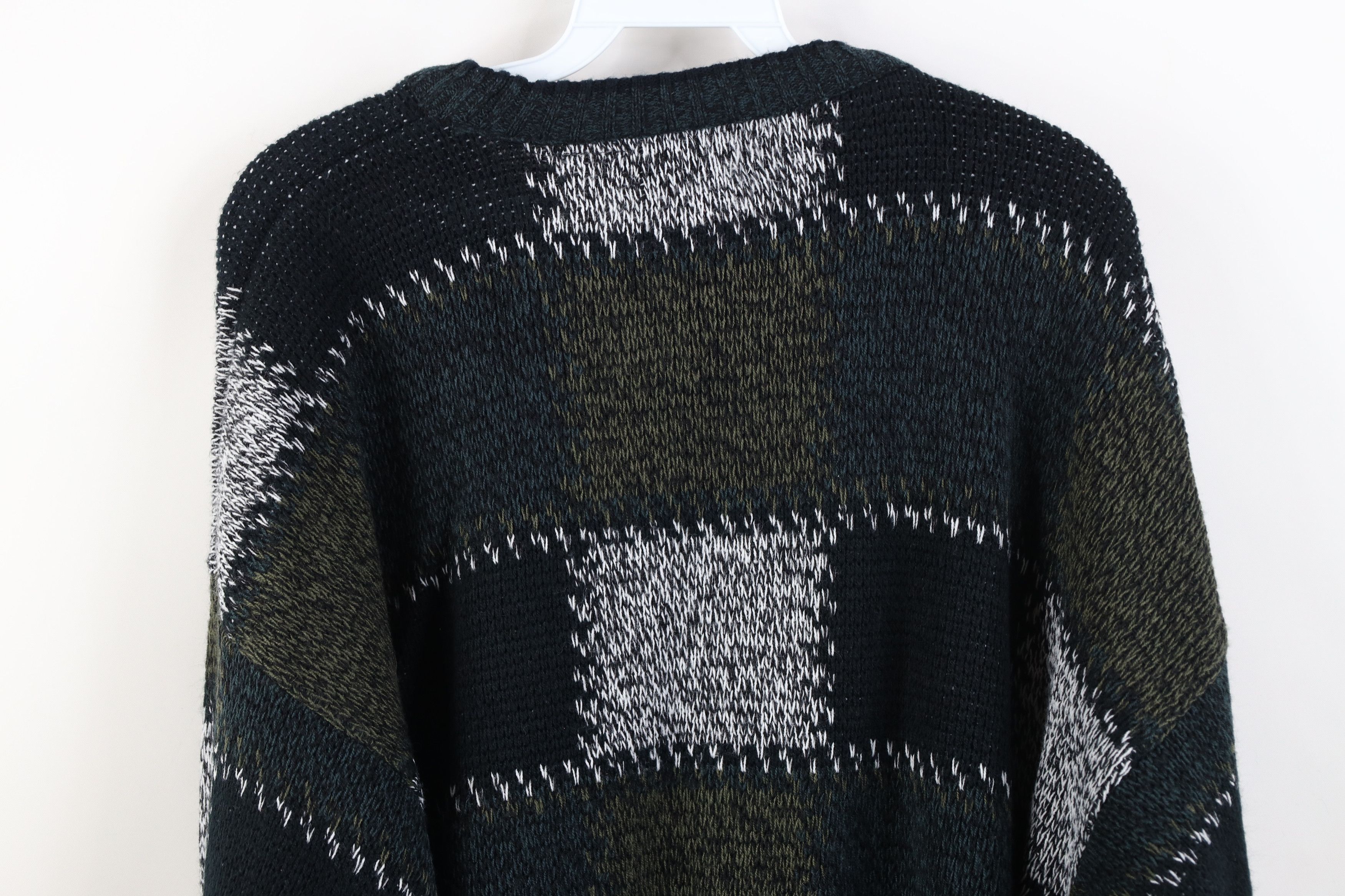 Vintage Vintage 90s Streetwear Checkered Knit Crewneck Sweater Size US L / EU 52-54 / 3 - 7 Thumbnail