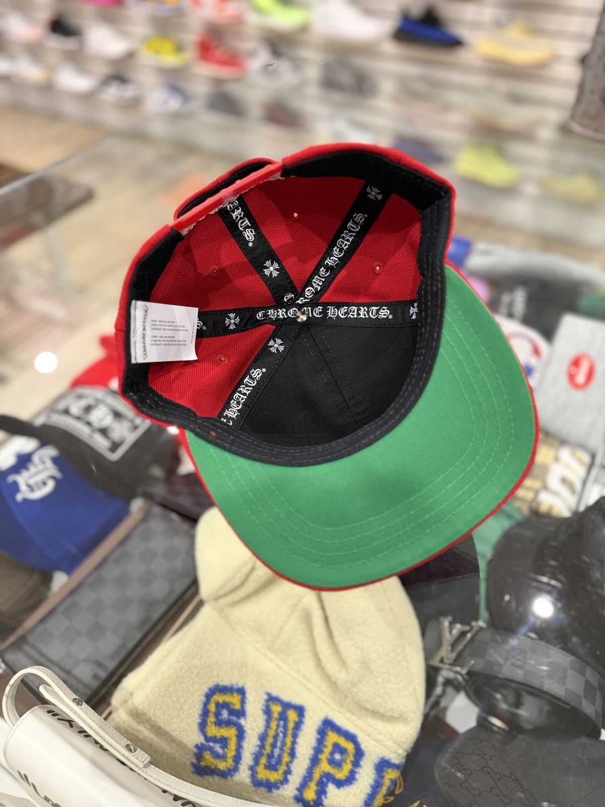 Chrome Hearts Chrome Hearts Essentials LA Exclusive Baseball Wool Cap Red Size ONE SIZE - 7 Thumbnail