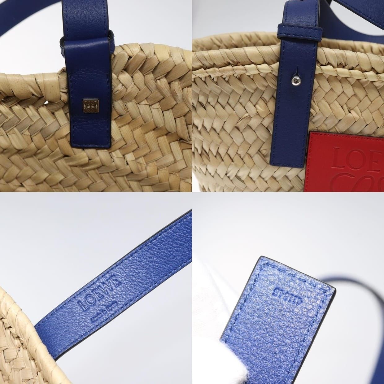 Loewe Loewe Anagram Raffia Leather Basket Bag Handbag Beige Size ONE SIZE - 11 Thumbnail