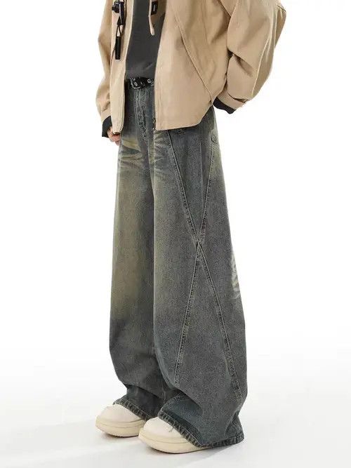 VIBE Vintage washed street Y2K baggy wide leg jeans Size US 34 / EU 50 - 4 Thumbnail