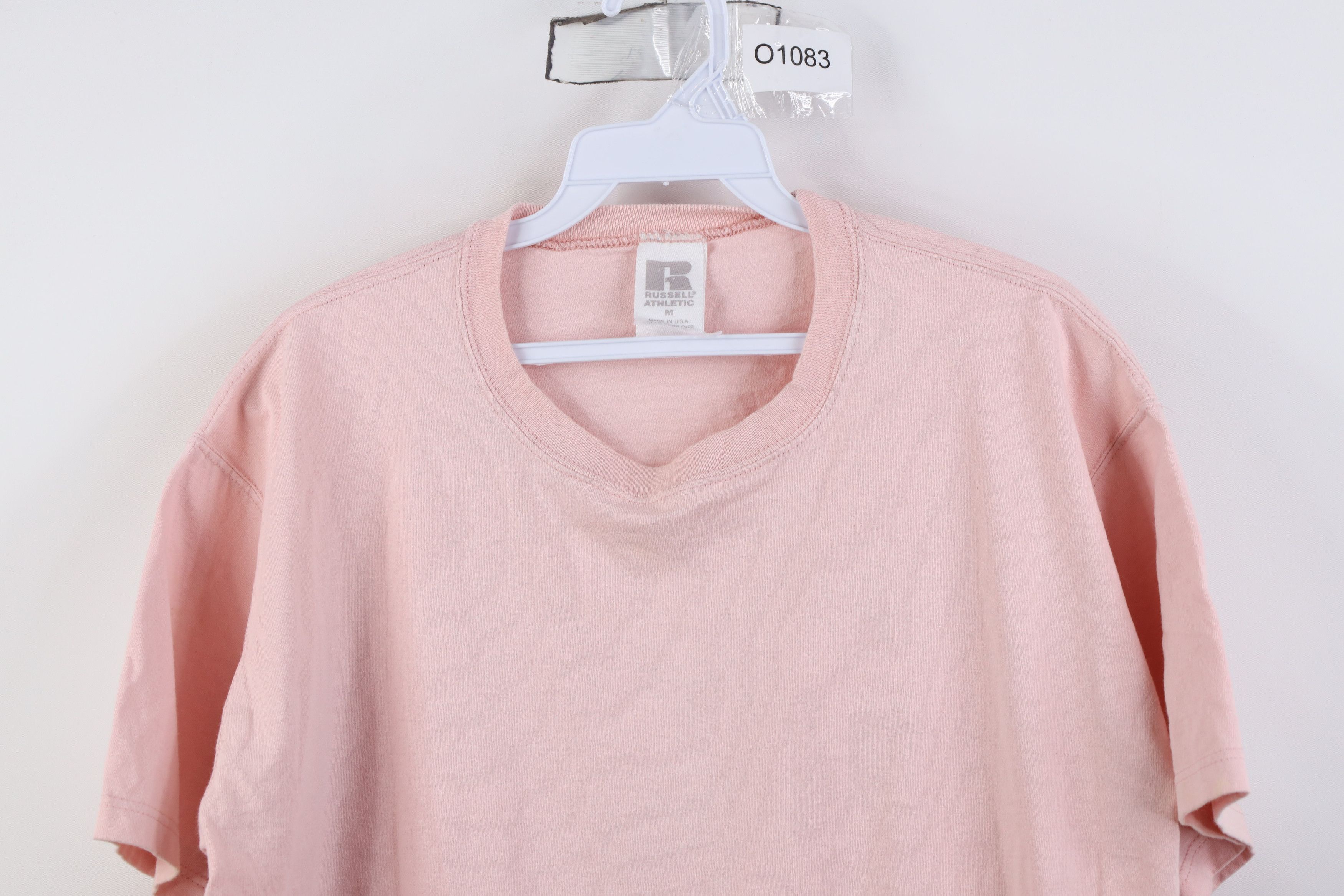 Russell Athletic Vintage 90s Russell Athletic Blank T-Shirt Pink Cotton USA Size M / US 6-8 / IT 42-44 - 2 Thumbnail