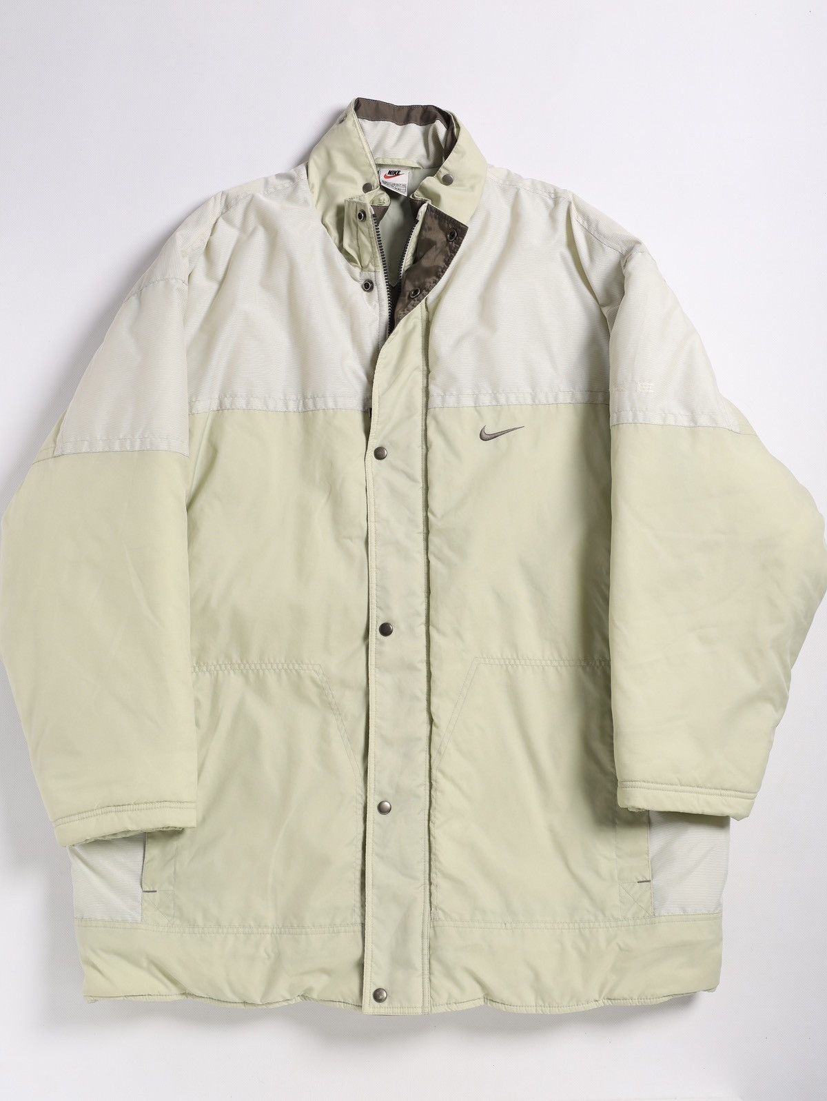 Nike Nike Vintage Nylon Coat Logo Parka Jacket Beige Cream White Size US XXL / EU 58 / 5 - 1 Thumbnail
