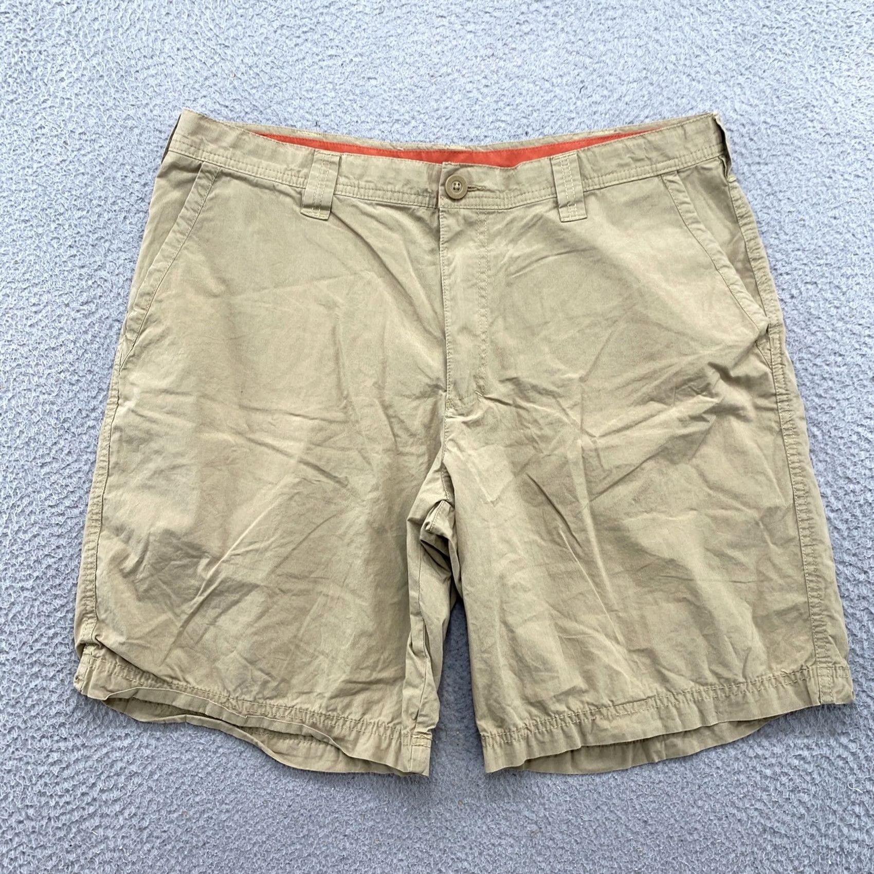 Vintage Columbia Mens Beige Fishing Hiking Outdoor Shorts 36 10” Inseam Regular Cargo Button Front Flat Front Logo Zipper Beige 36 Mens Size US 36 / EU 52 - 2 Thumbnail