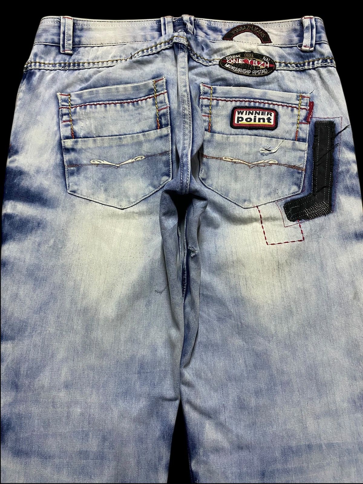 Dolce & Gabbana Vintage Custom Denim Patched Shashiko Boro Loose Jeans Size US 33 - 4 Thumbnail